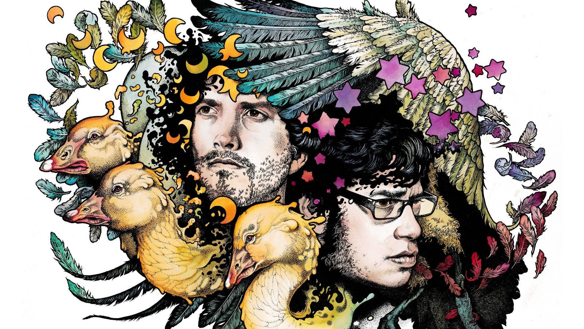 Flight Of The Conchords, ducks, stars, Full HD Desktop Wallpaper
