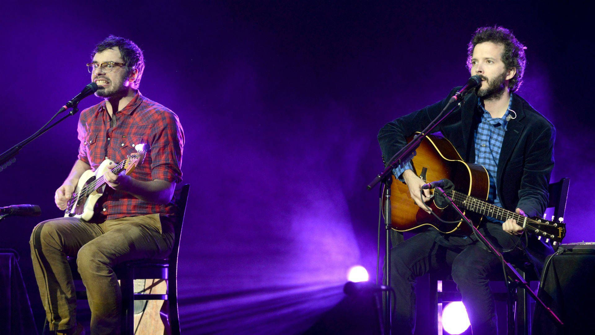 Flight Of The Conchords, purple lights, bass, Full HD Desktop Wallpaper