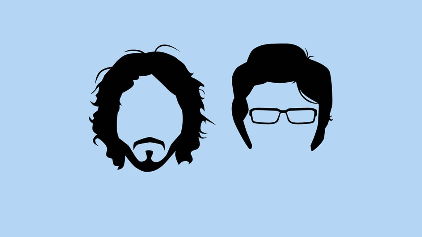 Flight Of The Conchords, black silhouetted male heads, distinct hairstyles, HD Desktop Wallpaper