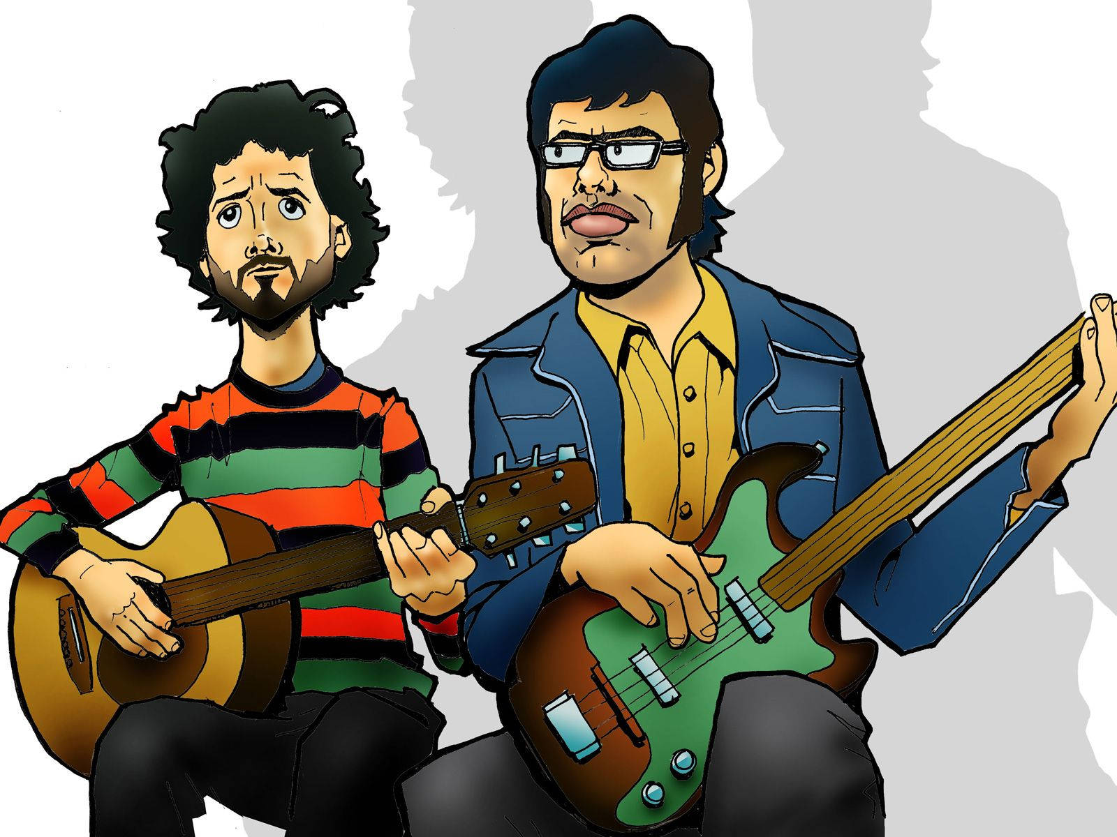 Flight Of The Conchords, curly hair, glasses, HD Desktop Wallpaper