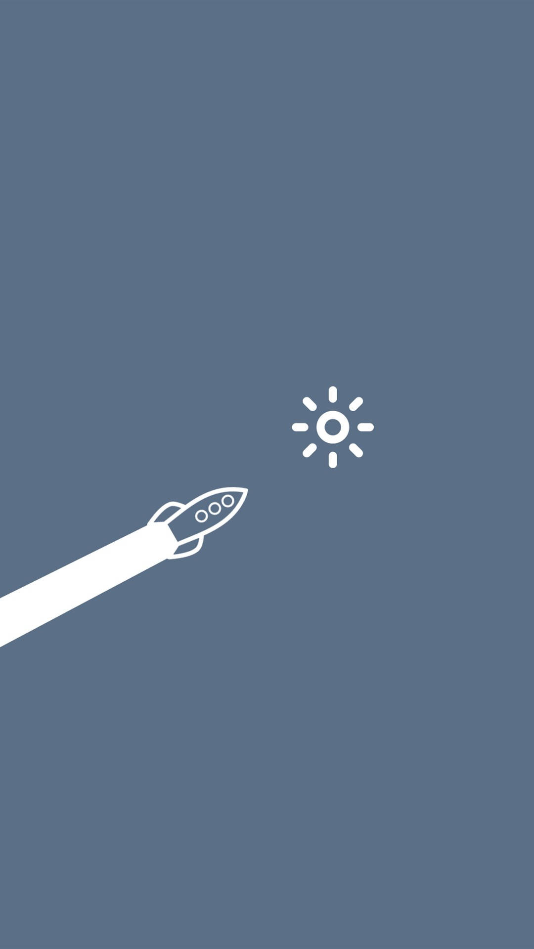 Rocket Minimalist Phone, white, sunburst icon, Full HD Phone Wallpaper