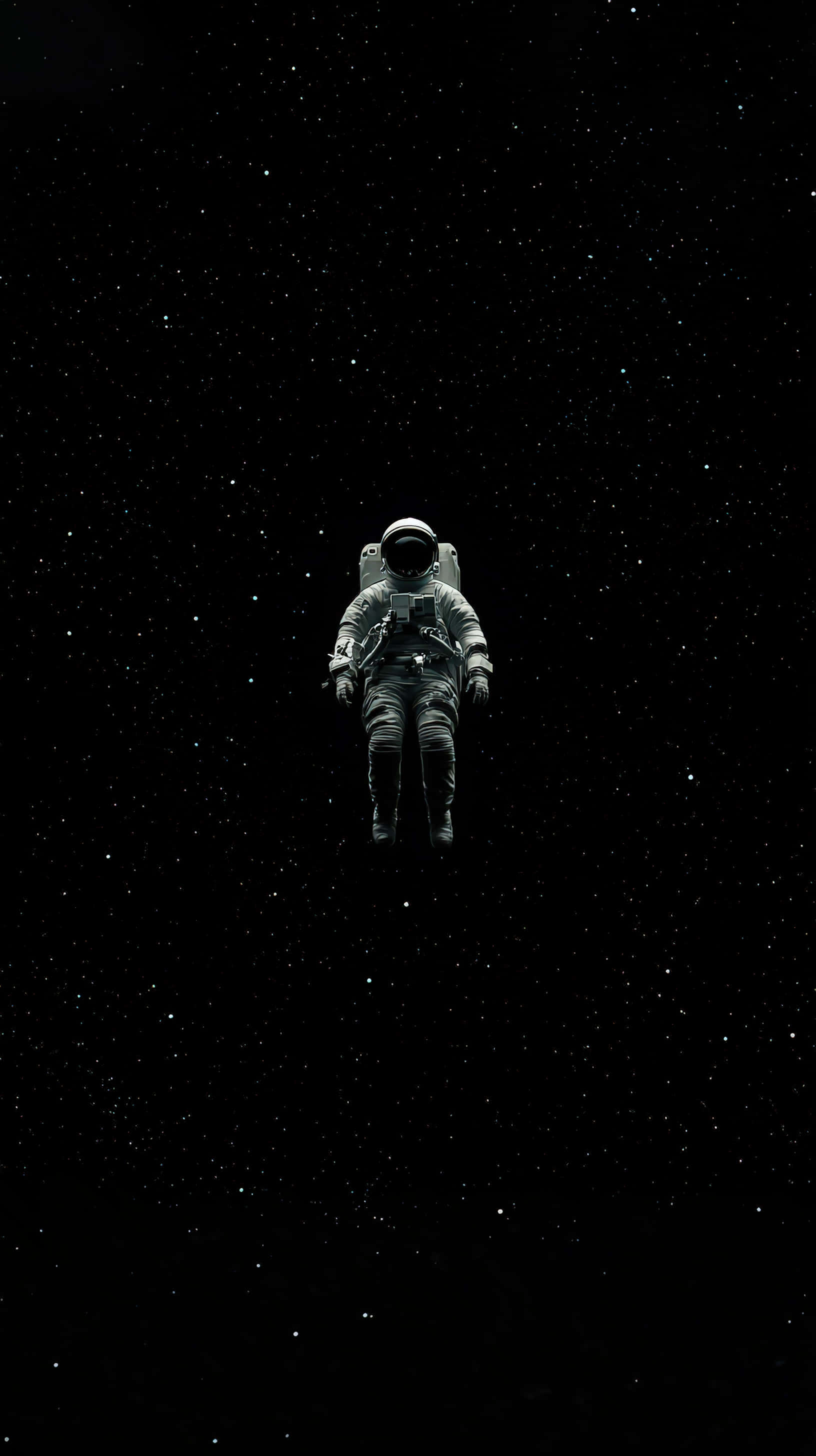 solitary astronaut, vast emptiness of deep space, stars, 2K Phone Wallpaper