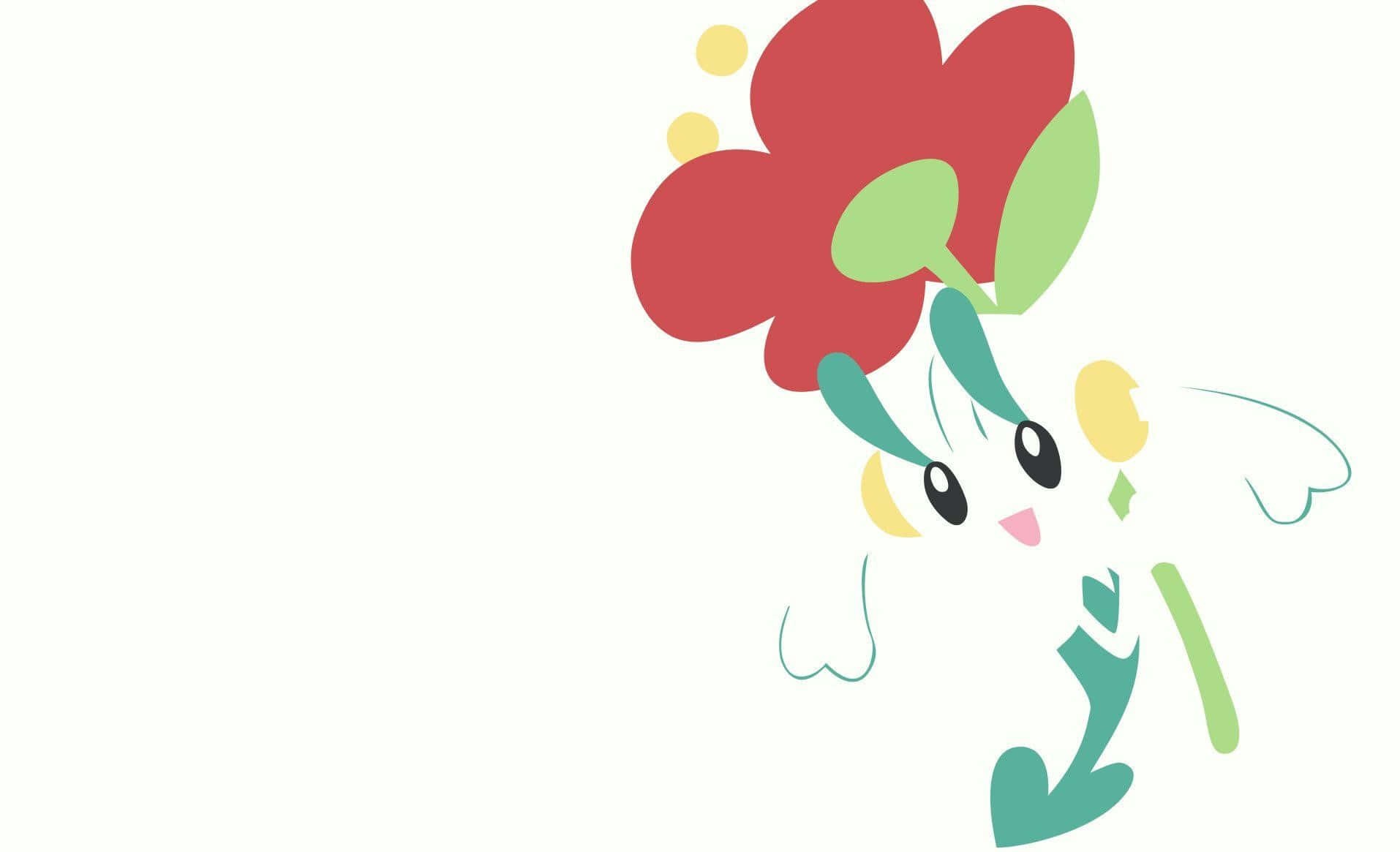 Floette, red petals, green leaves, HD Desktop Wallpaper