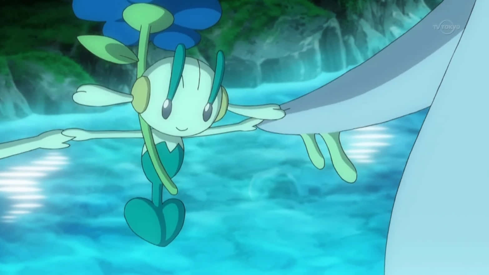 Floette, green and blue, flower-like head, HD Desktop Wallpaper