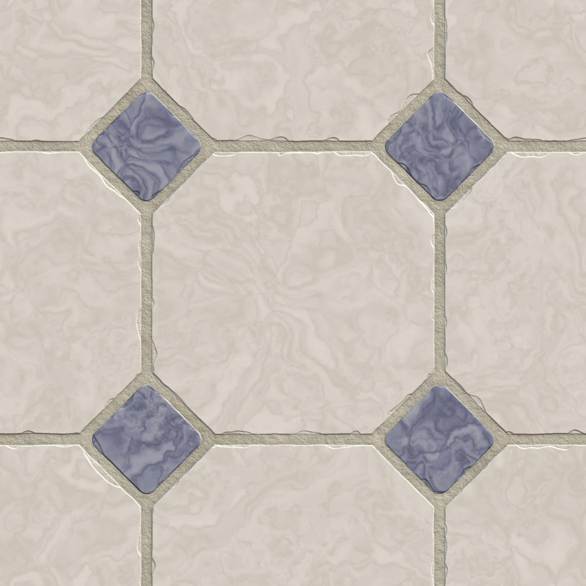 beige marble tiles, blue-gray diamond accents, repeating geometric pattern, Full HD Desktop Wallpaper