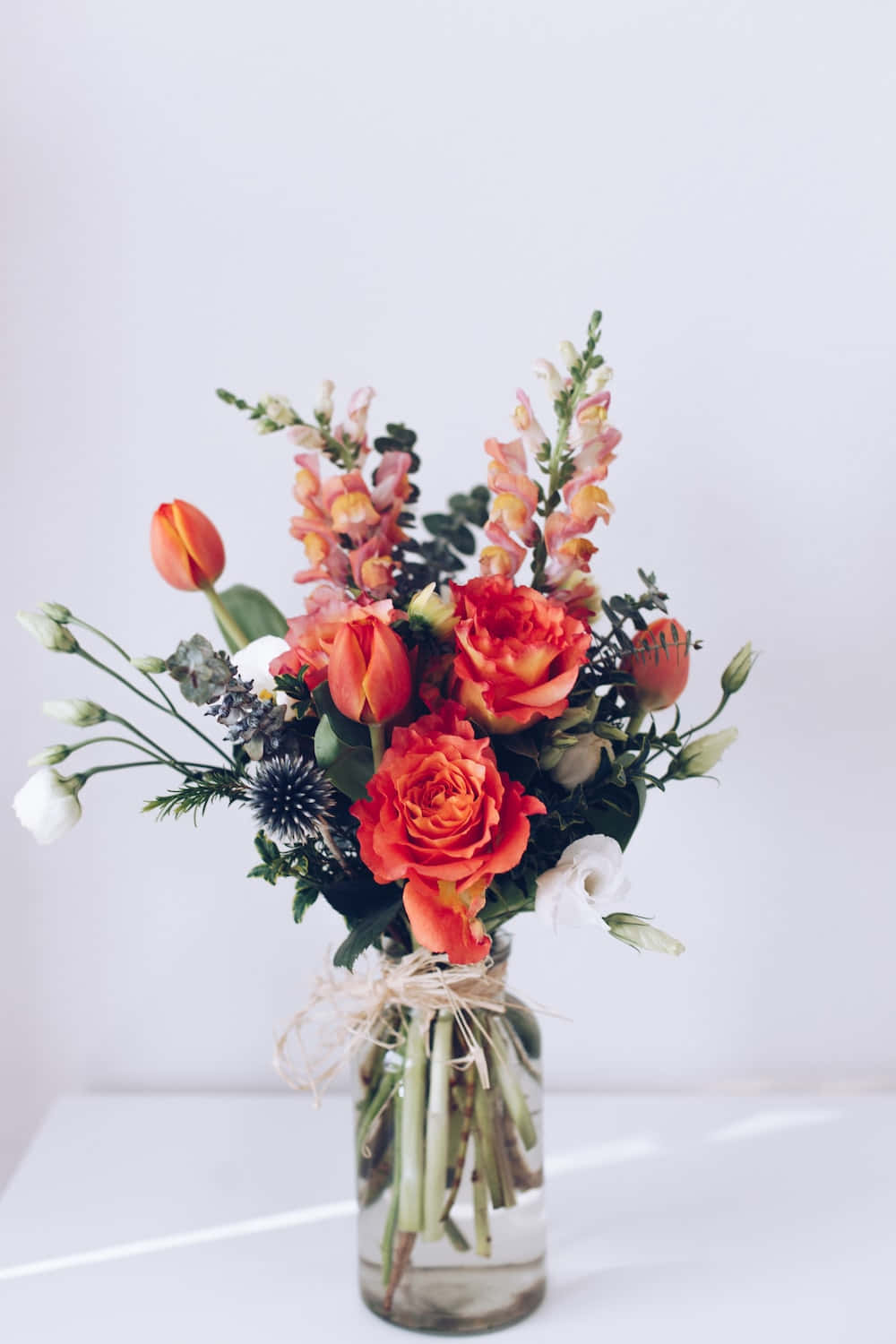 orange roses, tulips, snapdragons, HD Phone Wallpaper