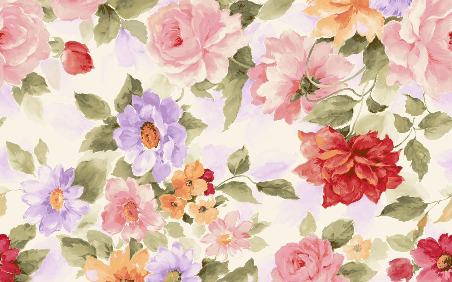 floral art, watercolor, pink, Full HD Desktop Wallpaper