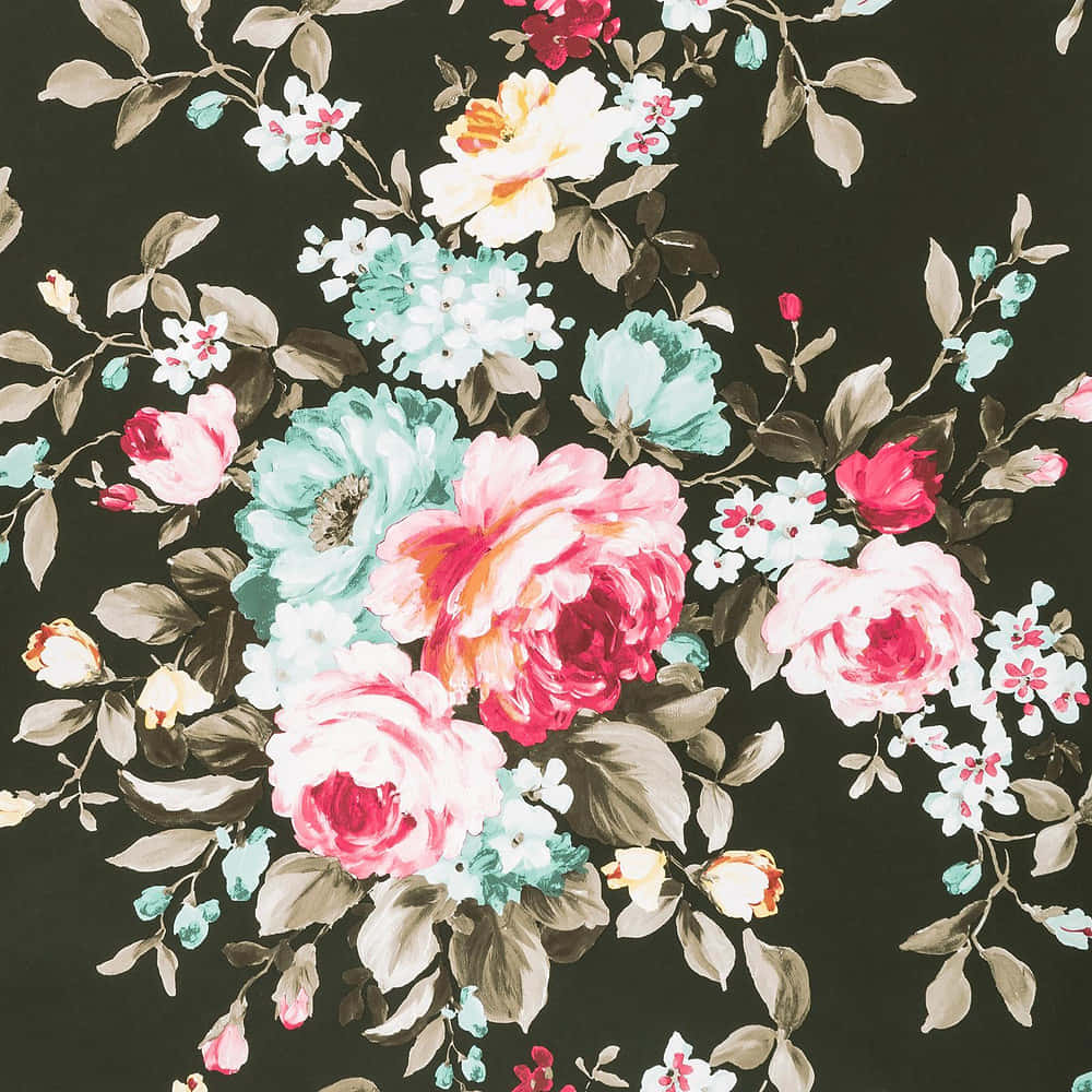 floral art, watercolor flowers, pink, SD Desktop Wallpaper