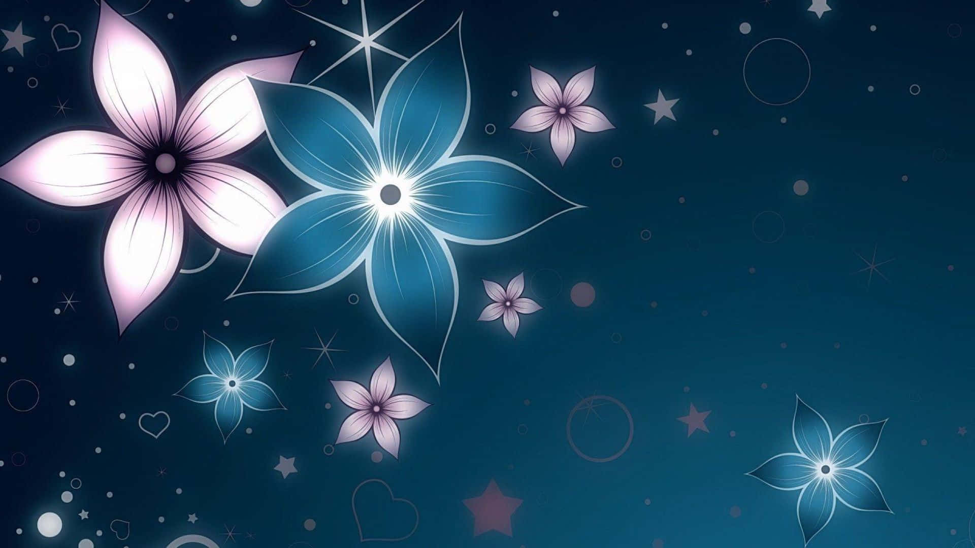 floral art, 1920 x 1080 wallpaper, deep blue cosmic backdrop, Full HD Desktop Wallpaper