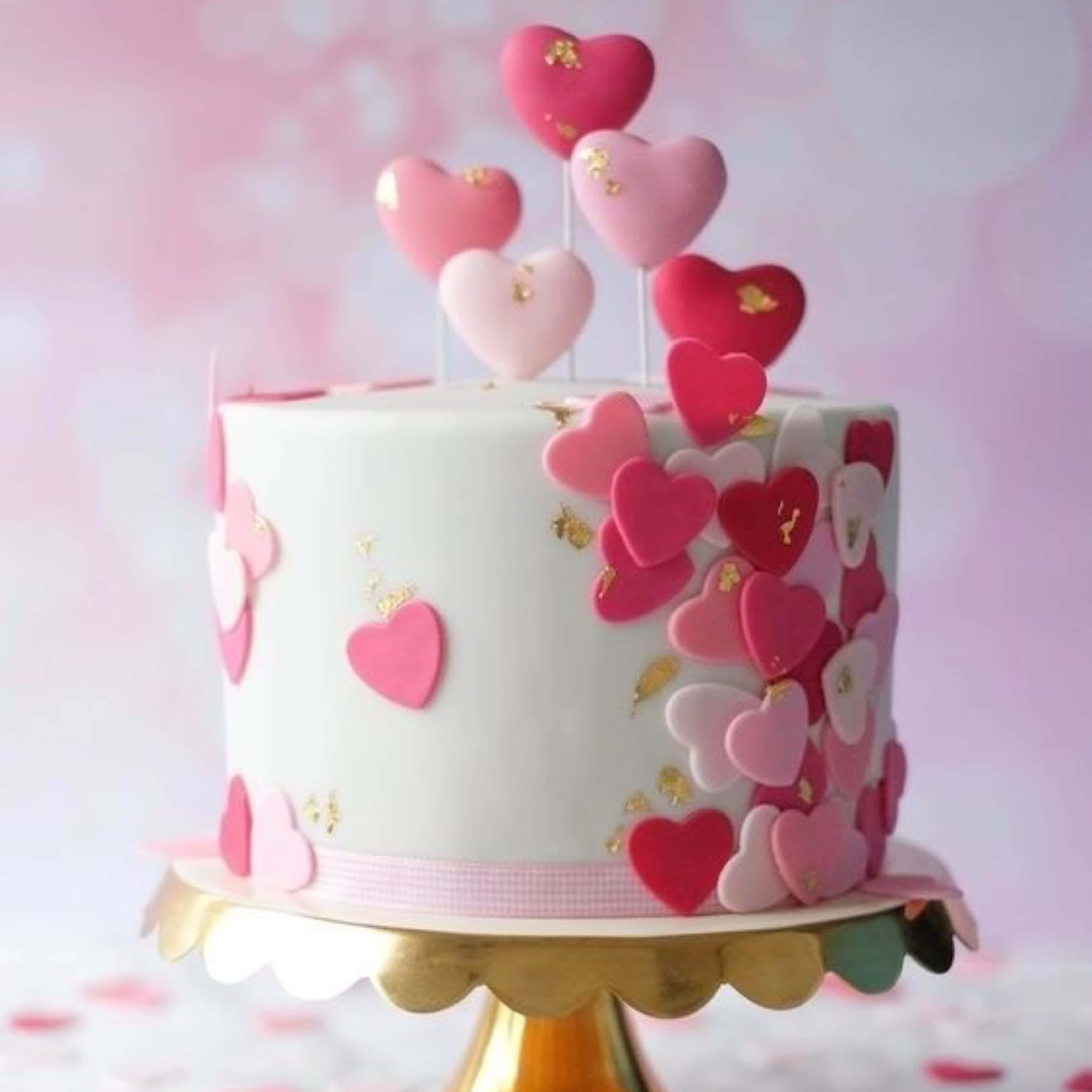 cake fondant, rose-shaped cake, fresh raspberries, 2K Desktop Wallpaper