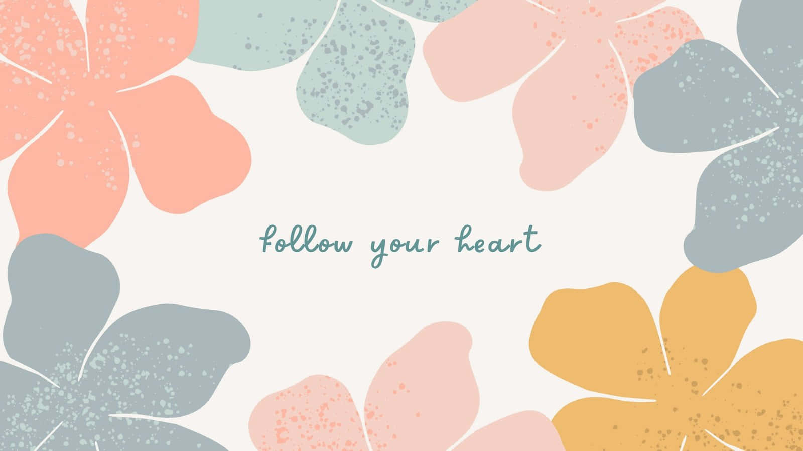 floral computer, pastel floral shapes, speckled texture, HD Desktop Wallpaper