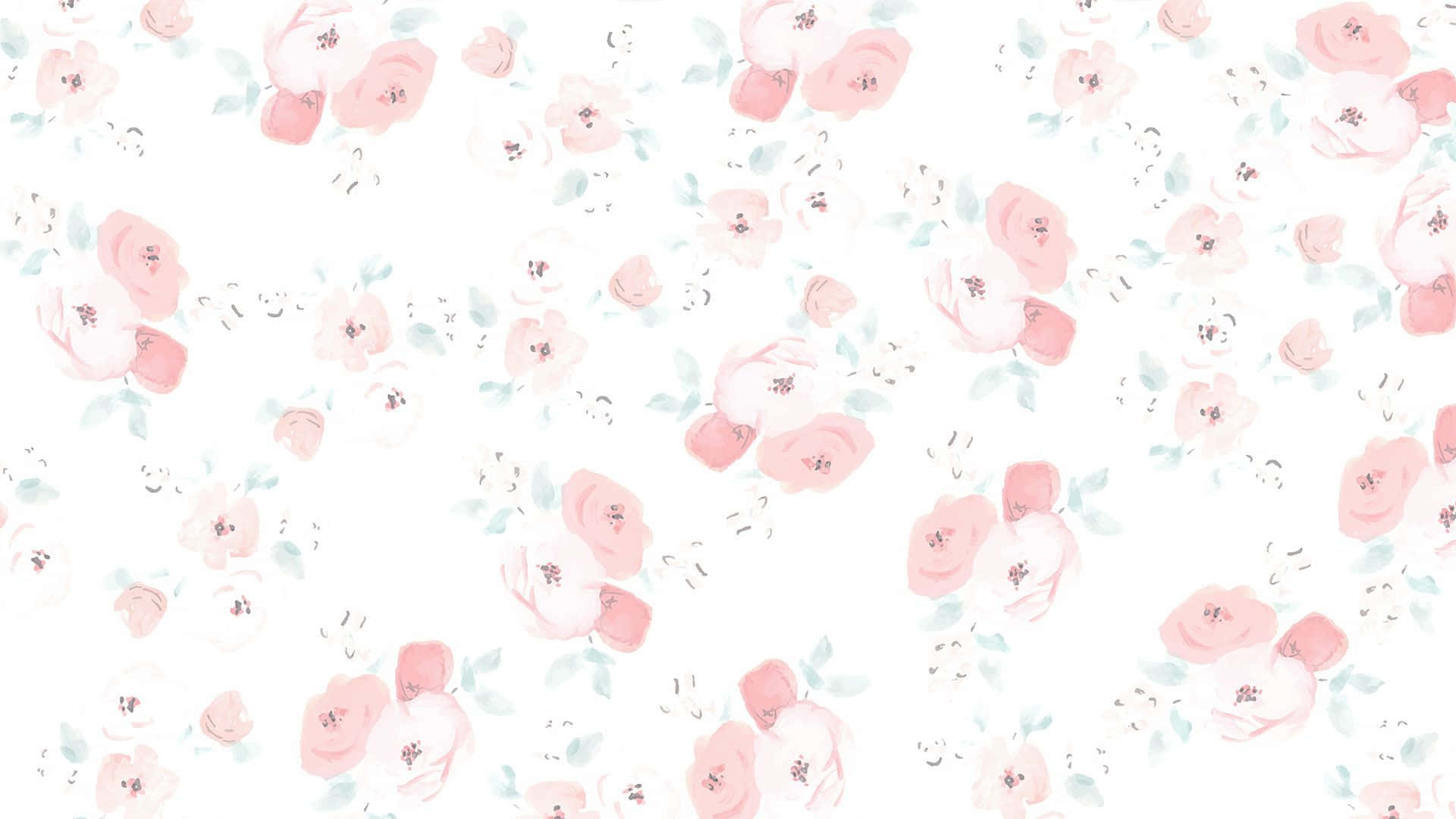 pastel pink aesthetic computer, soft watercolor roses, pastel pink, Full HD Desktop Wallpaper