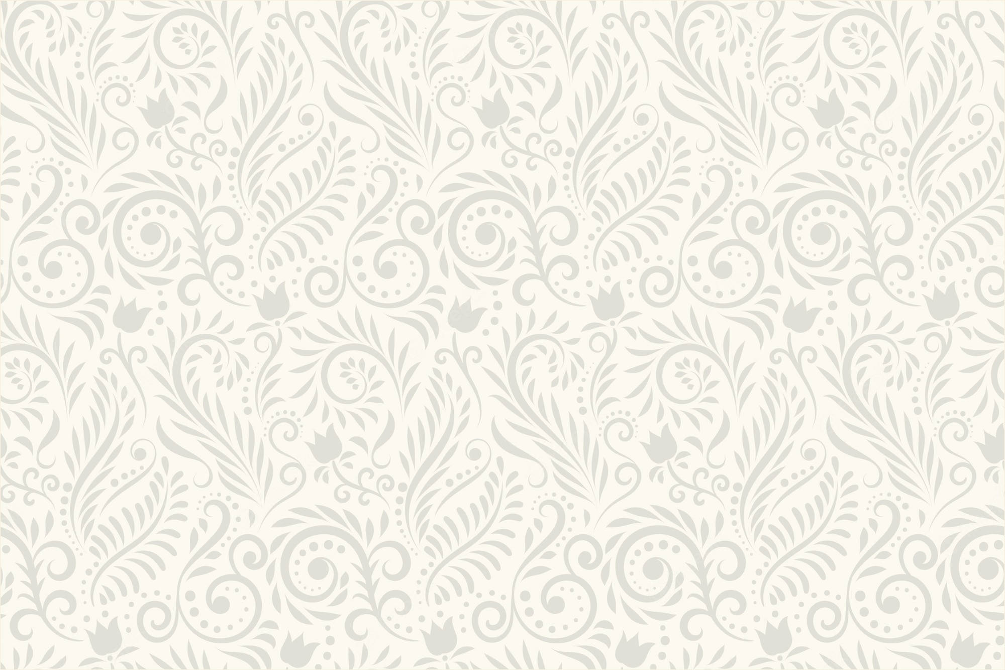 minimalist floral pattern, repeating floral scroll pattern, soft gray, Full HD Desktop Wallpaper