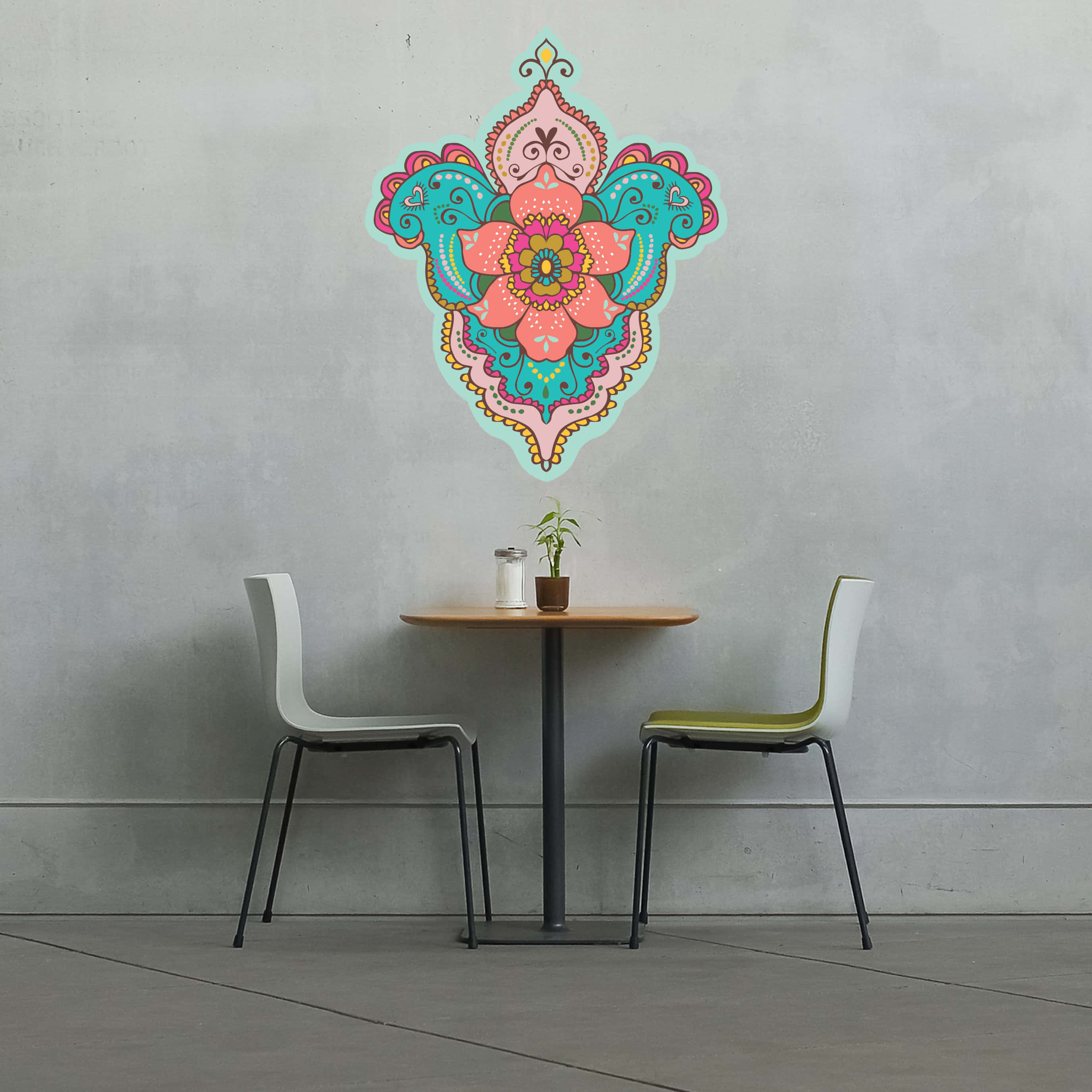 Formative Decor, pink, teal, 2K Desktop Wallpaper