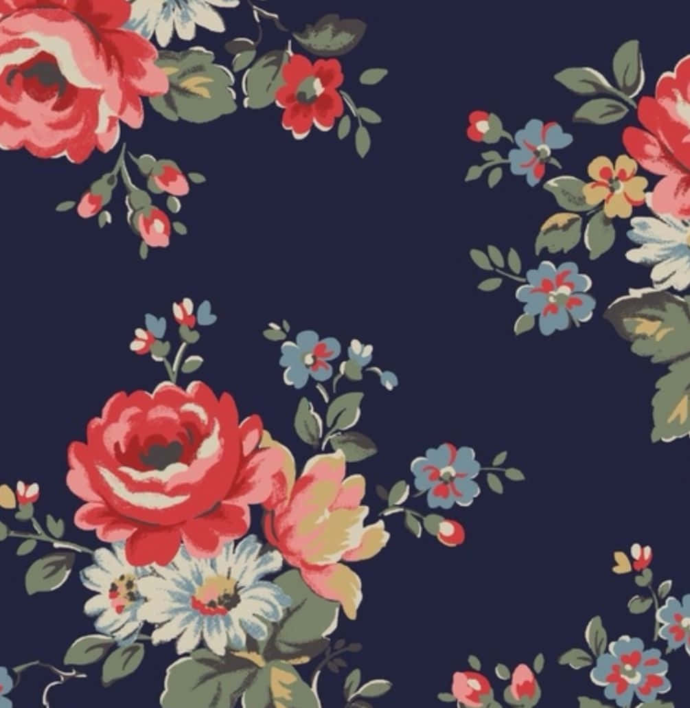 floral print, red, pink, SD Phone Wallpaper