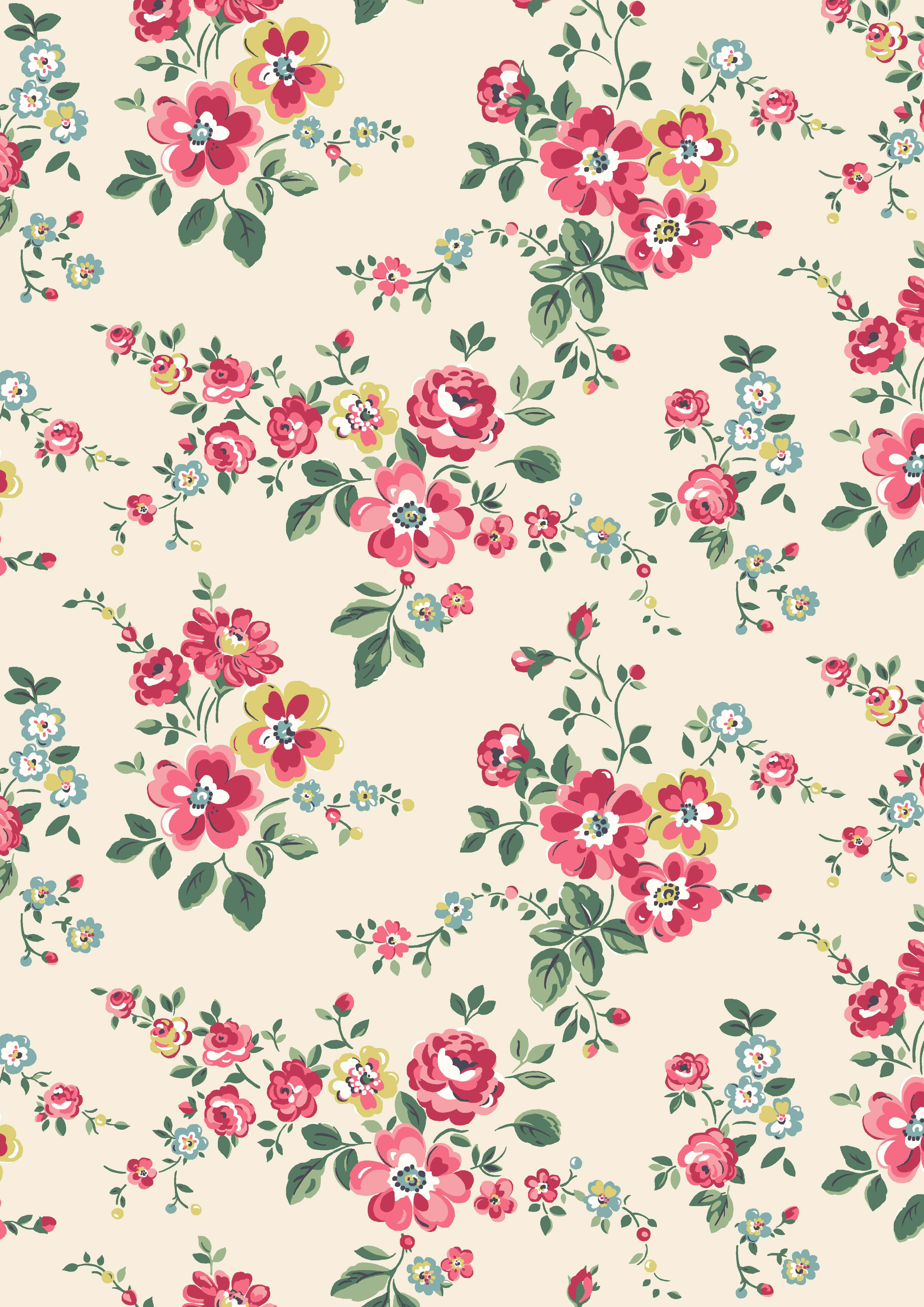 floral print 3508 x 4961, vibrant vintage floral pattern, pink roses, 4K Phone Wallpaper