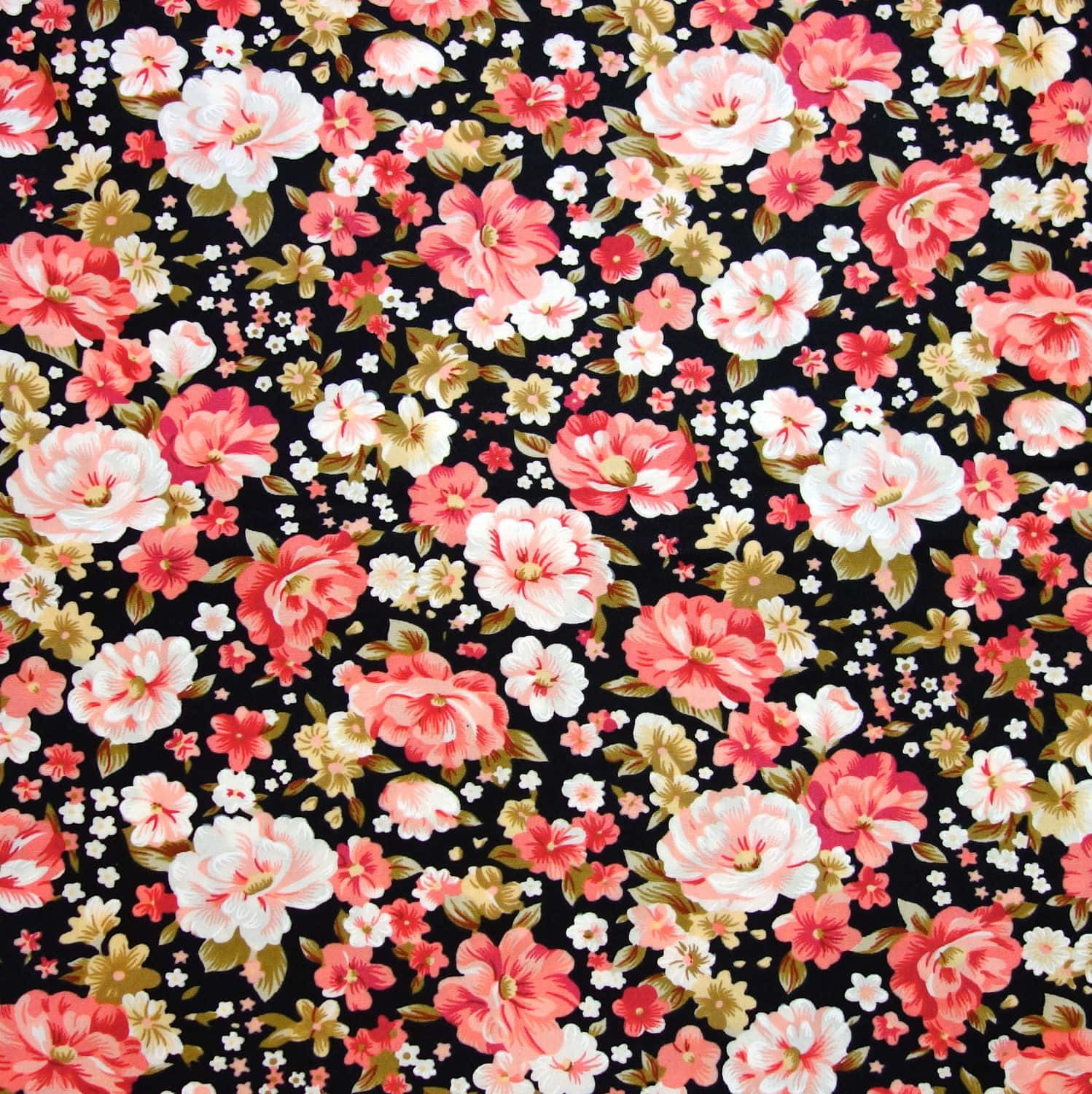 floral print, pink, white, HD Phone Wallpaper
