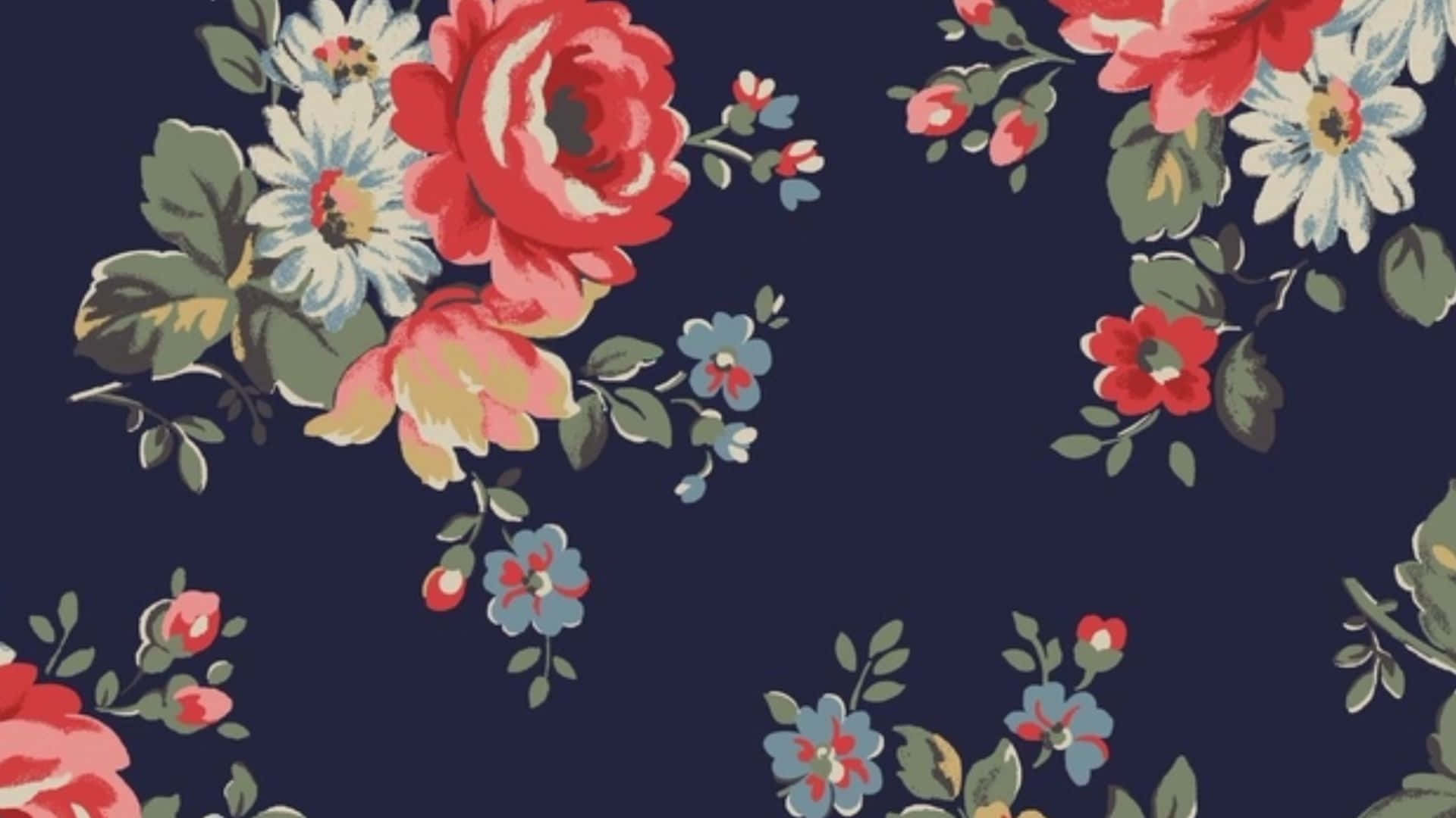floral print, red, pink, Full HD Desktop Wallpaper