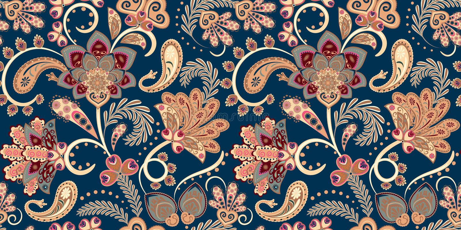 fantasy flowers paisley print, paisley, floral motifs, HD Desktop Wallpaper