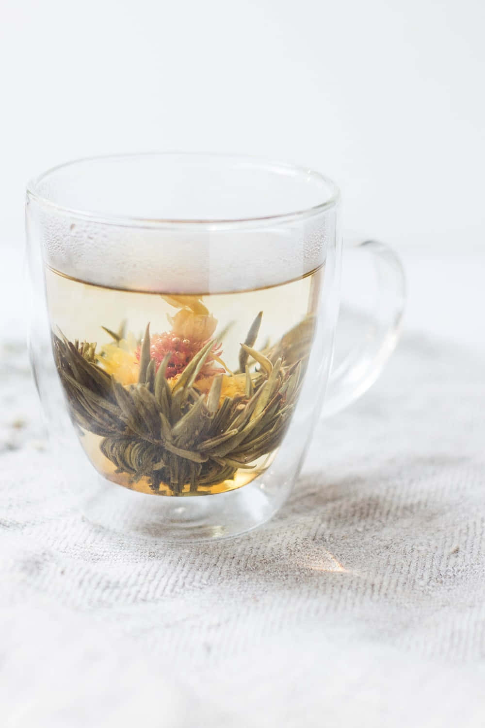 floral tea, clear glass mug, herbal tea, HD Phone Wallpaper