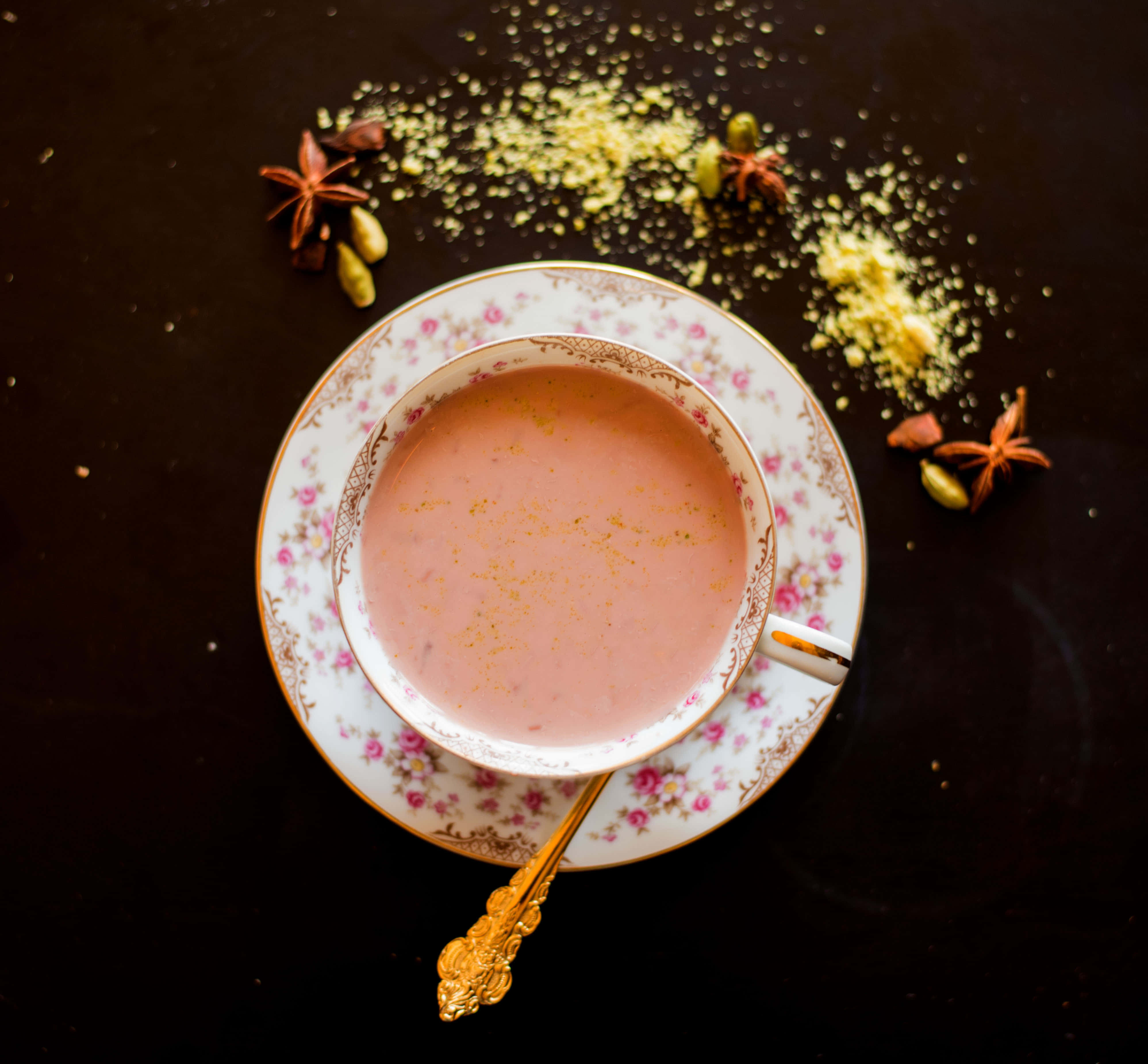 pink tea, rose petals, floral teacup, 4K Desktop Wallpaper