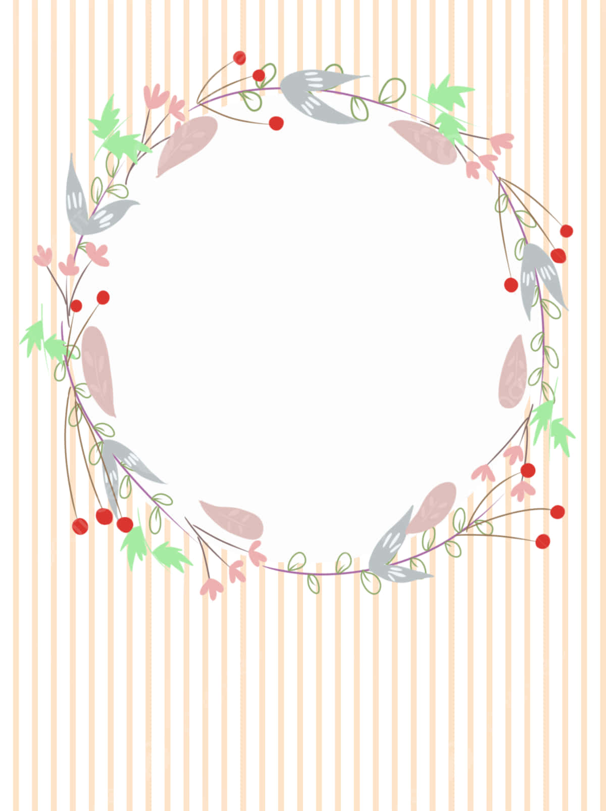 floral wreath, pink flowers, green leaves, HD Phone Wallpaper