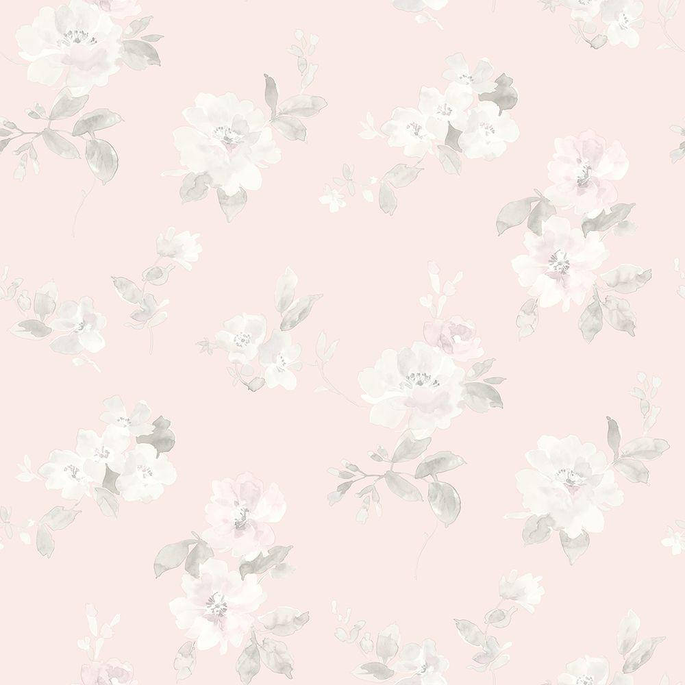 light pink floral, bright and vibrant pink petals, soft watercolor floral pattern, SD Desktop Wallpaper