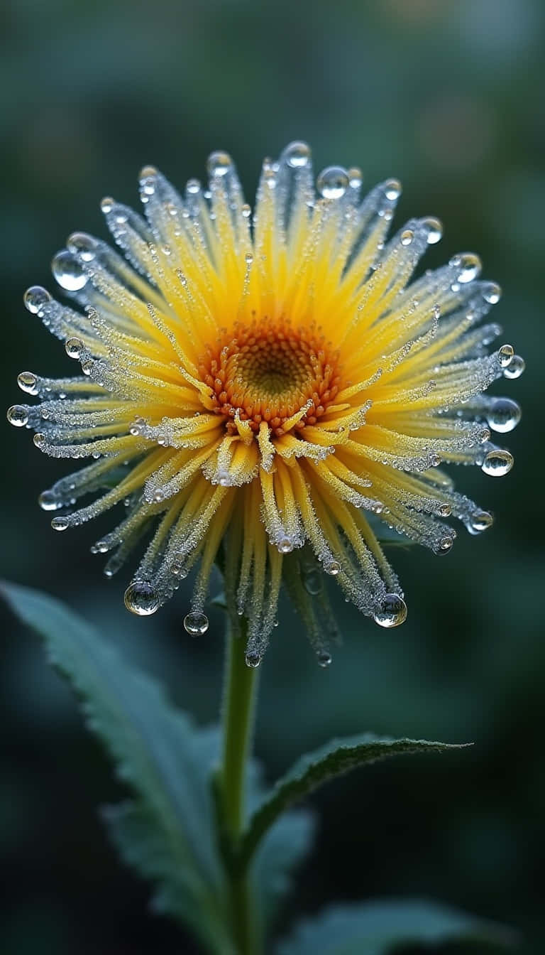 vibrant yellow flower, dewdrops, delicate petals, HD Phone Wallpaper