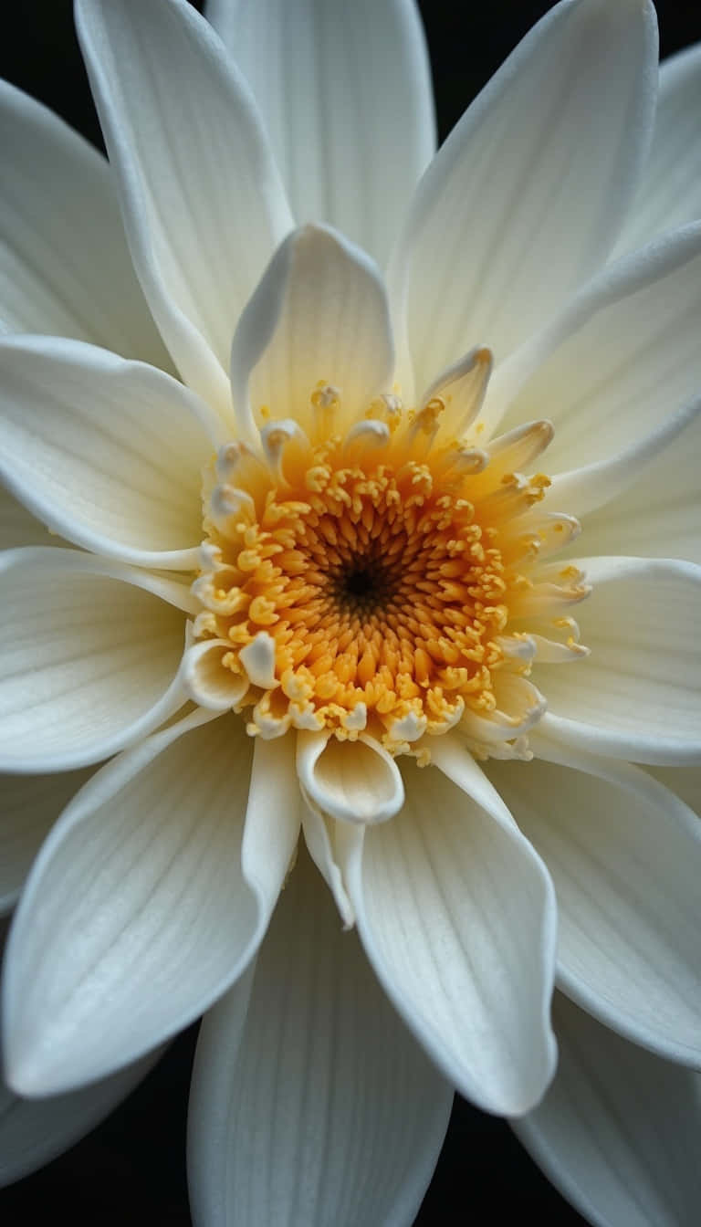 white water lily, vibrant yellow center, dark background, HD Phone Wallpaper