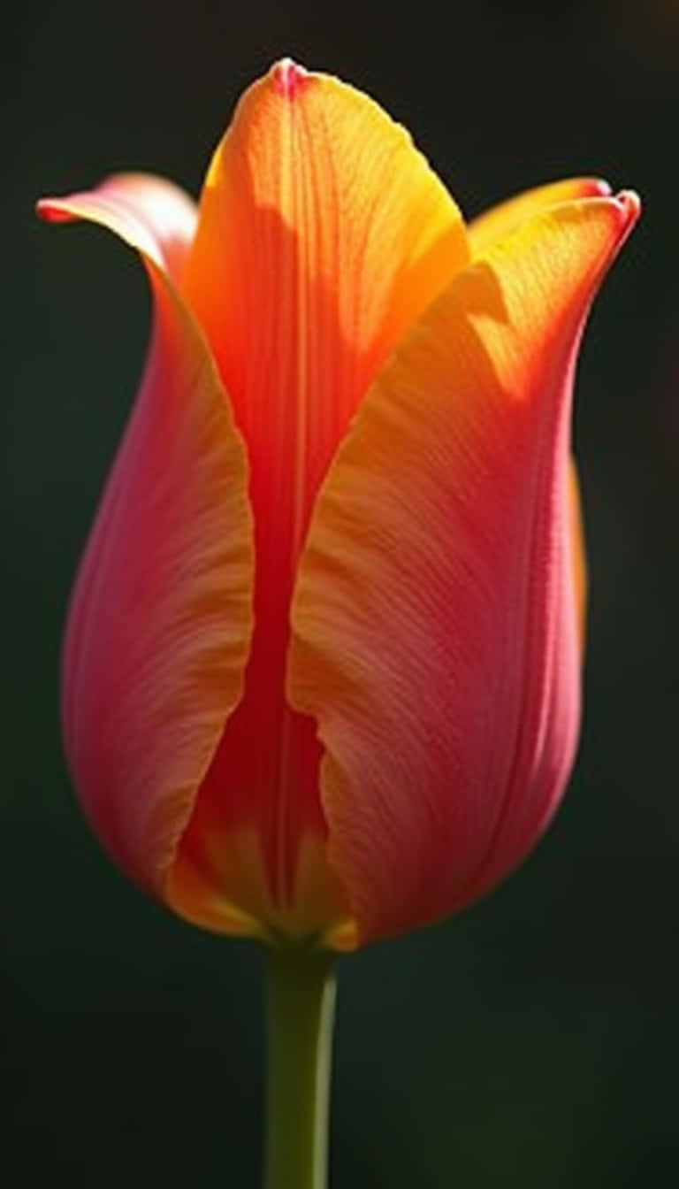 tulip, deep pink, bright orange, HD Phone Wallpaper