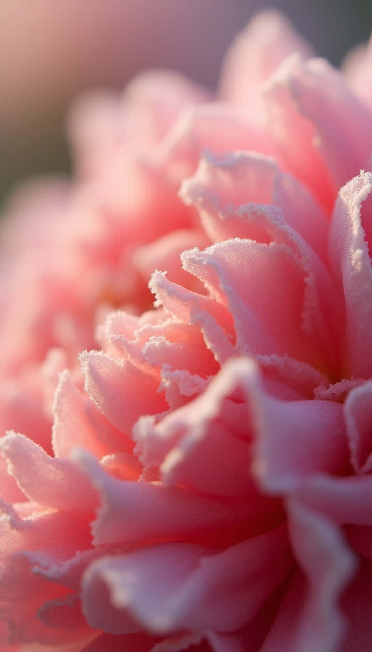 peony, soft pink, delicate ruffled petals, HD Phone Wallpaper