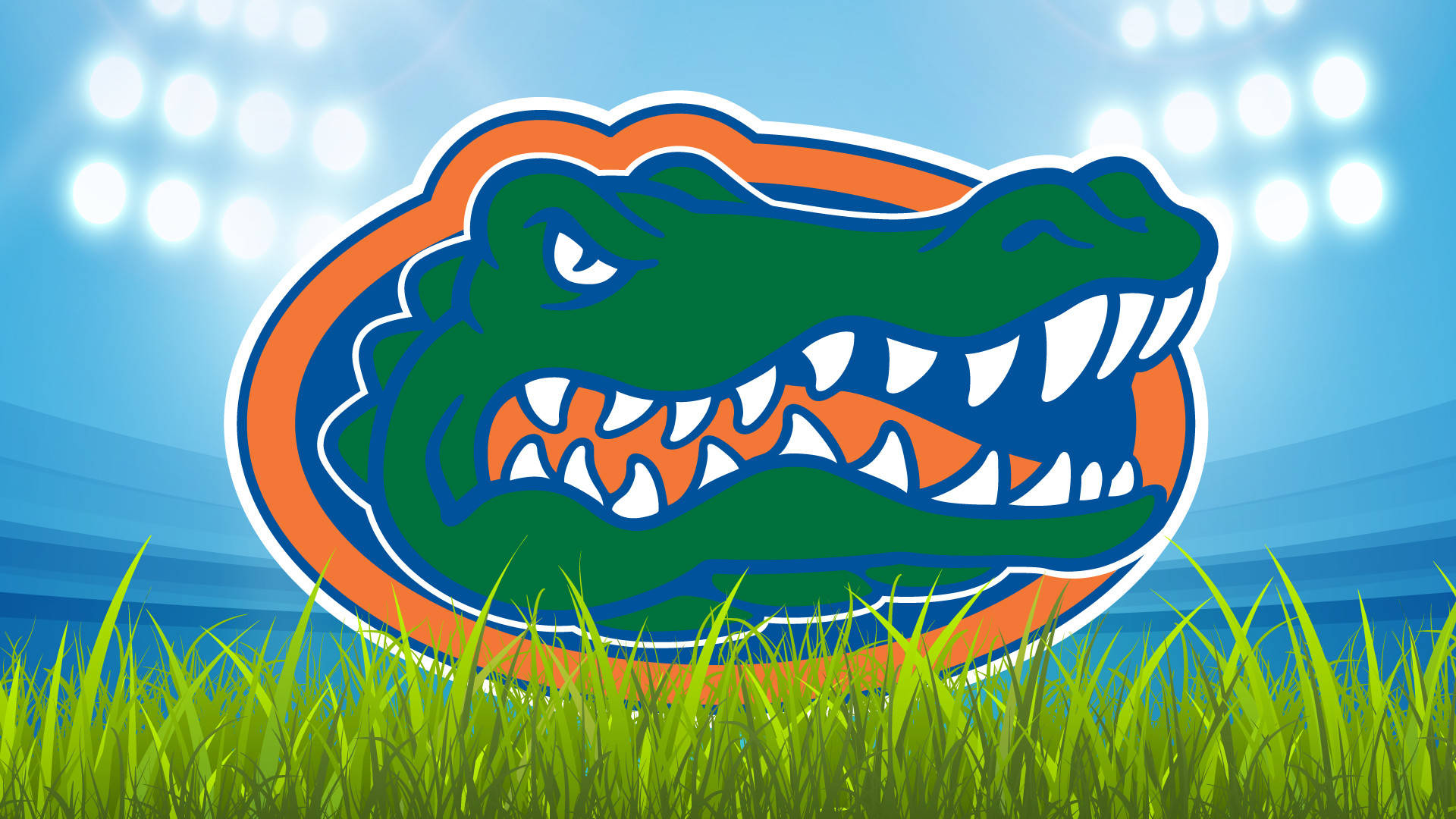 Florida Gators, alligator head football logo, green, Full HD Desktop Wallpaper