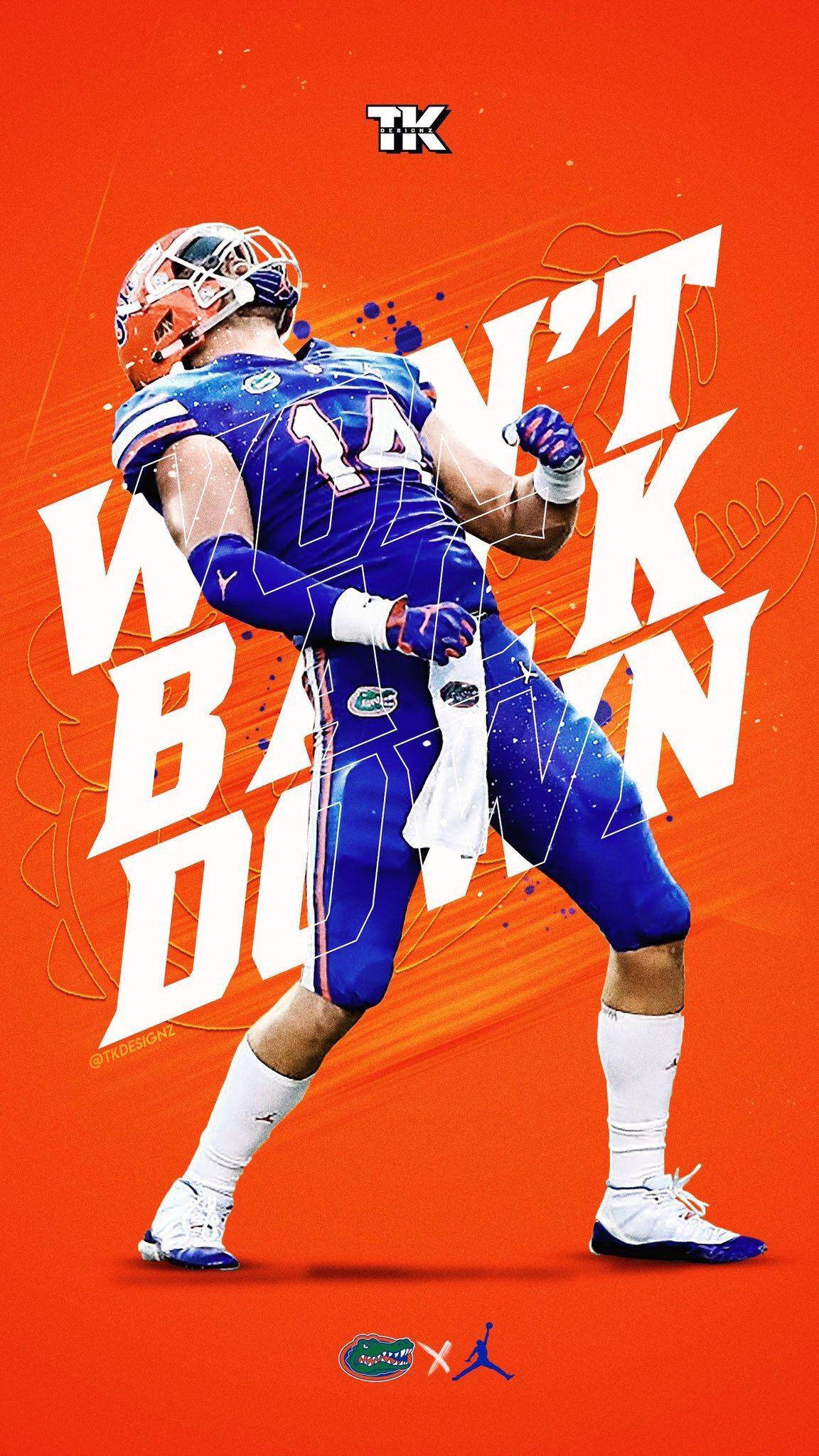 Florida Gators, blue and orange gear, vibrant orange background, Full HD Phone Wallpaper