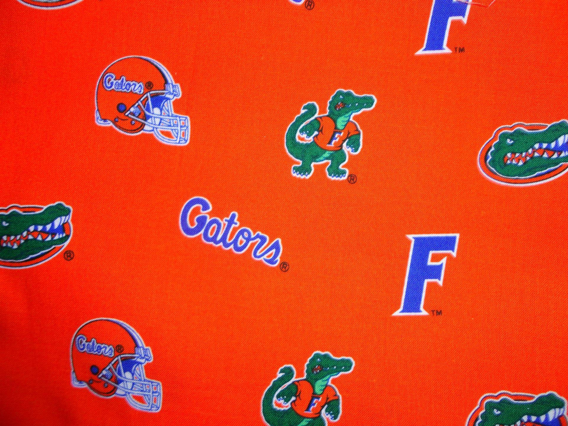 Florida Gators, logo pattern, orange fabric, Full HD Desktop Wallpaper