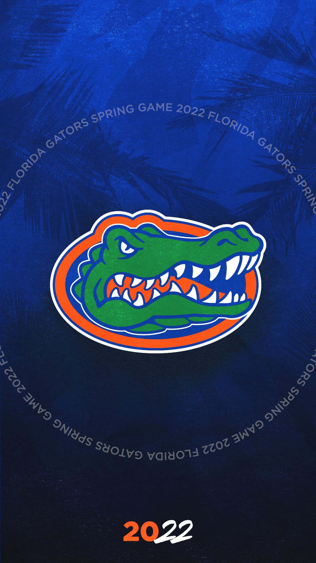 Florida Gators, green alligator head, deep blue background, Full HD Phone Wallpaper