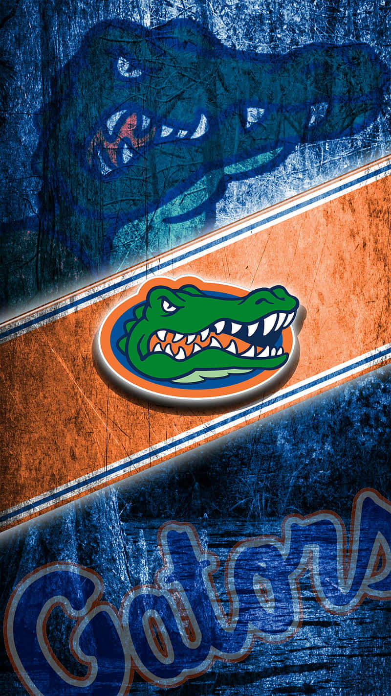 Florida Gators logo, green alligator logo, orange stripe, HD Phone Wallpaper
