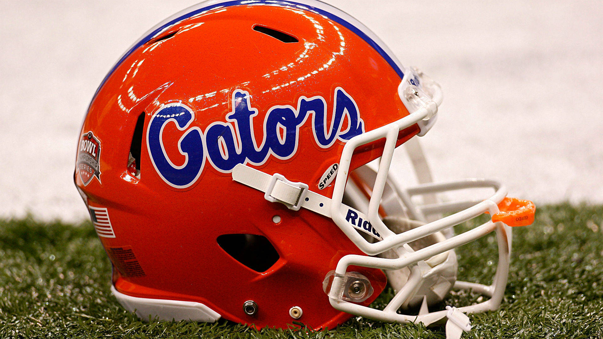 Florida Gators, football helmet, glossy orange, Full HD Desktop Wallpaper