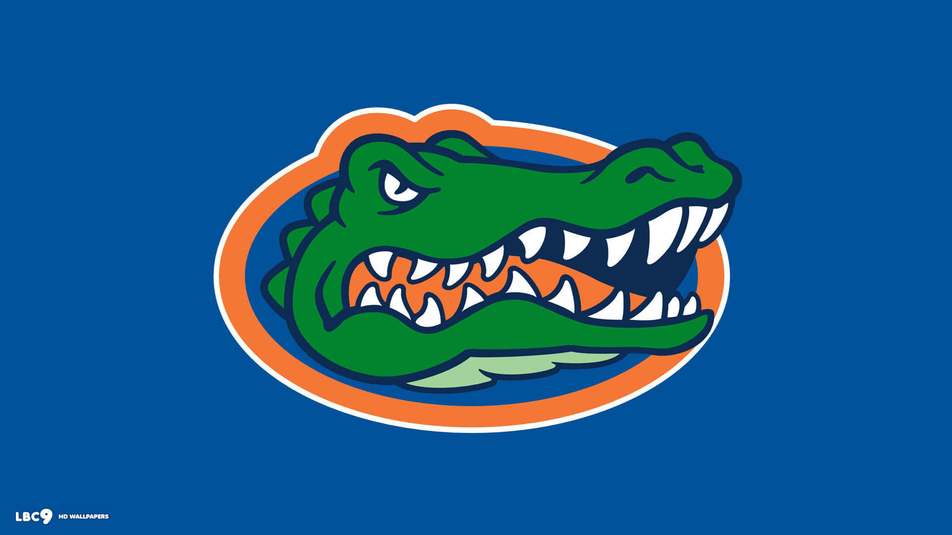 Florida Gators, green alligator mascot, bared teeth, Full HD Desktop Wallpaper