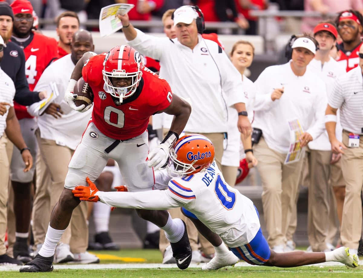 Georgia football player, red, Florida defender, SD Desktop Wallpaper