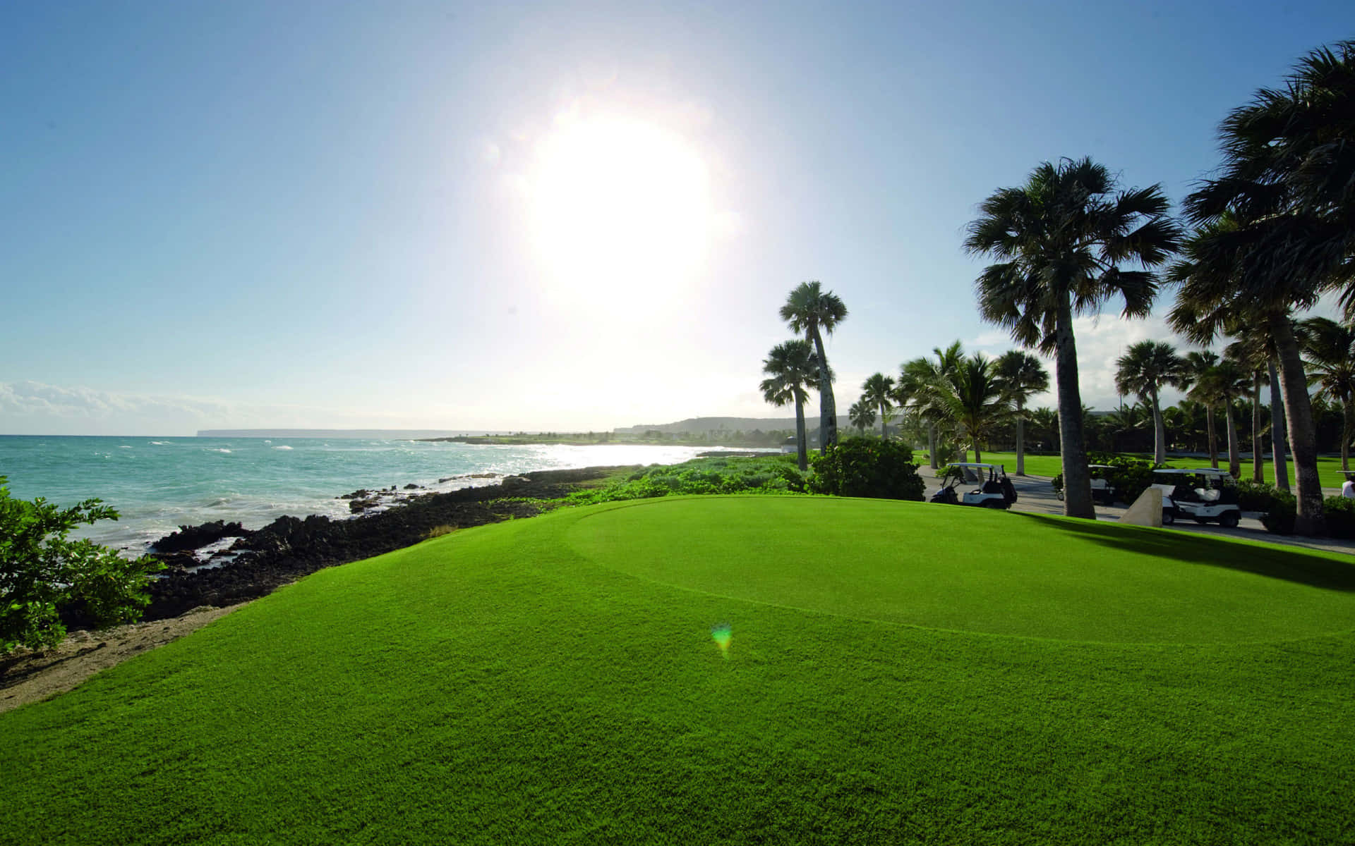 Florida Golf, tropical climate, turquoise ocean, Full HD Desktop Wallpaper