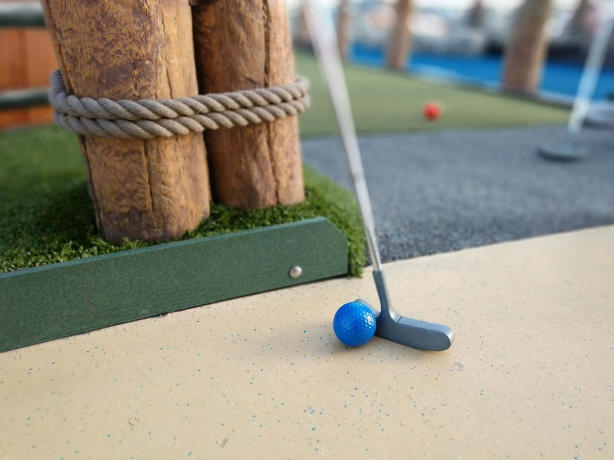 Florida Golf, blue mini golf ball, putter, SD Desktop Wallpaper