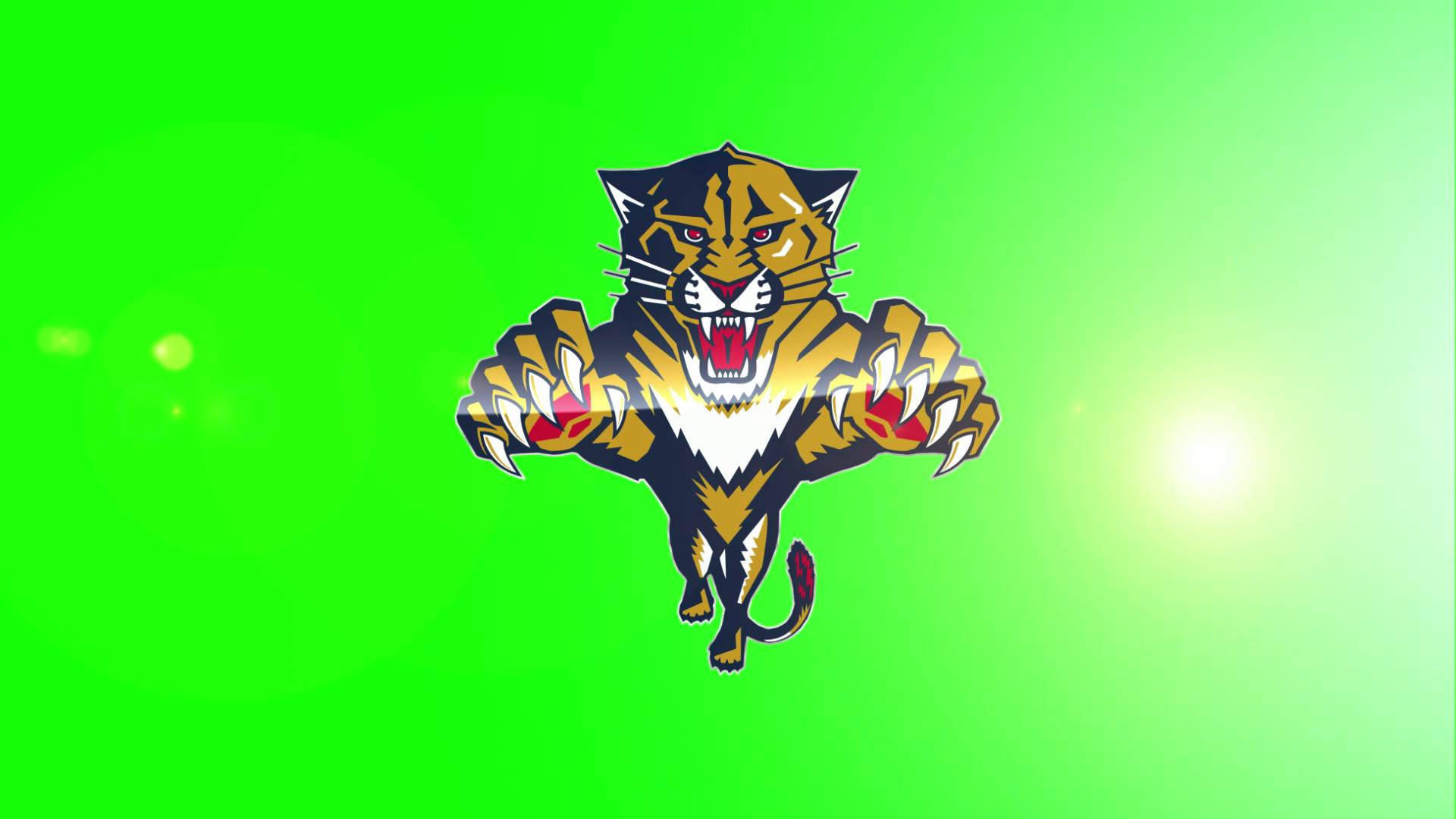 Florida Panthers, yellow green, cartoon jaguar, Full HD Desktop Wallpaper
