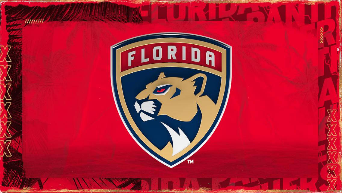 Florida Panthers, red border, textured red background, SD Desktop Wallpaper