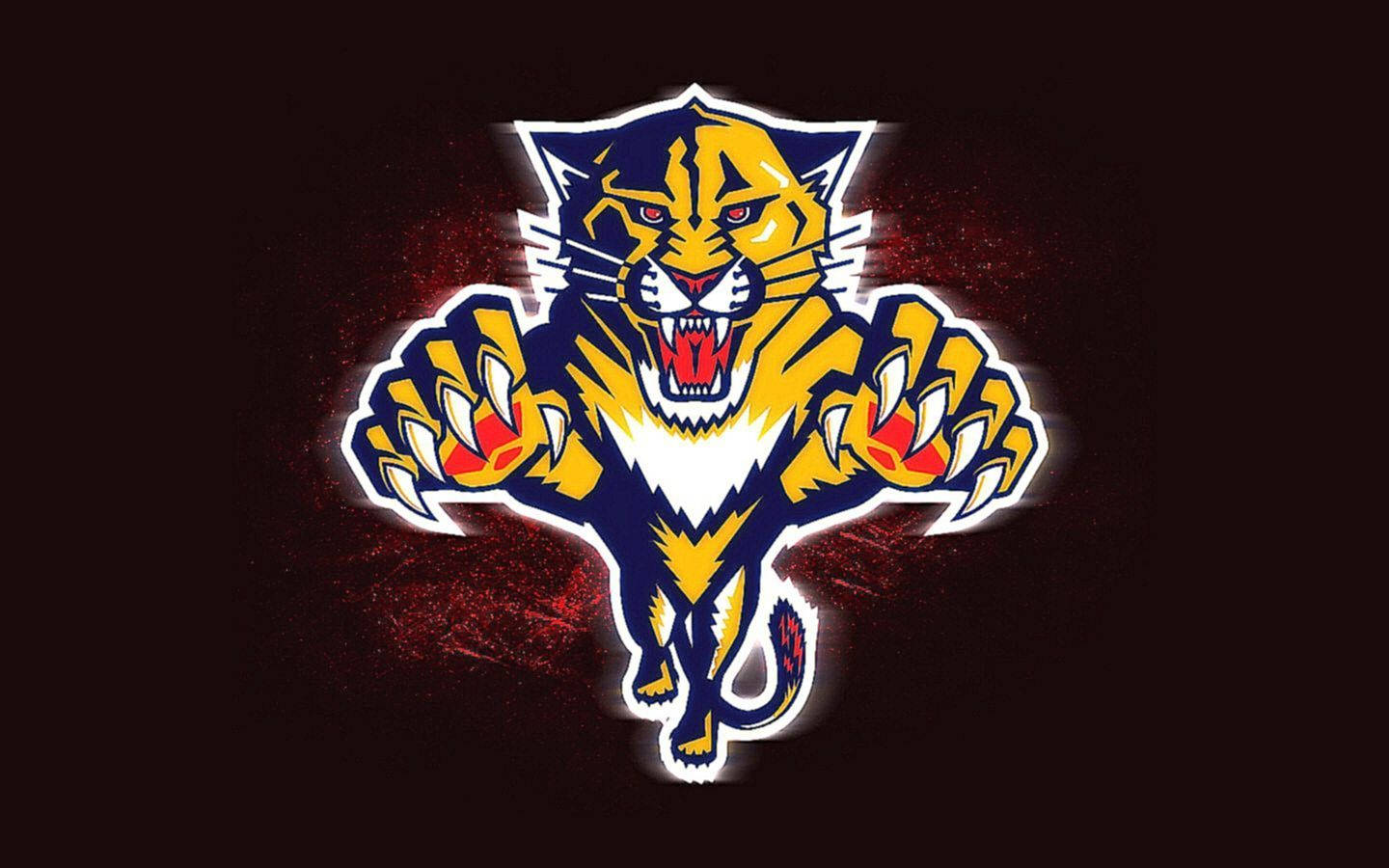 Florida Panthers, jaguar mascot, yellow and blue, HD Desktop Wallpaper