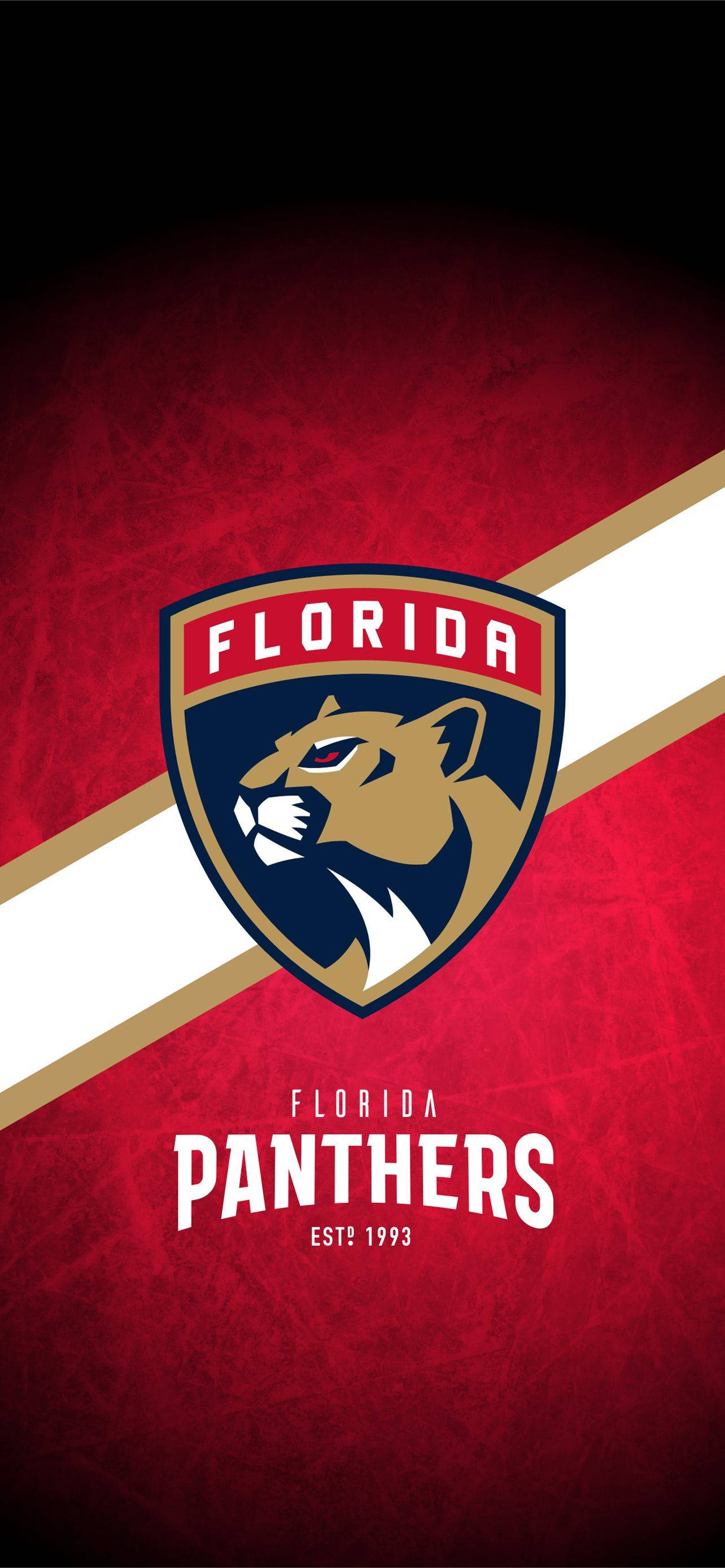 Florida Panthers, 1993, red background, 2K Phone Wallpaper