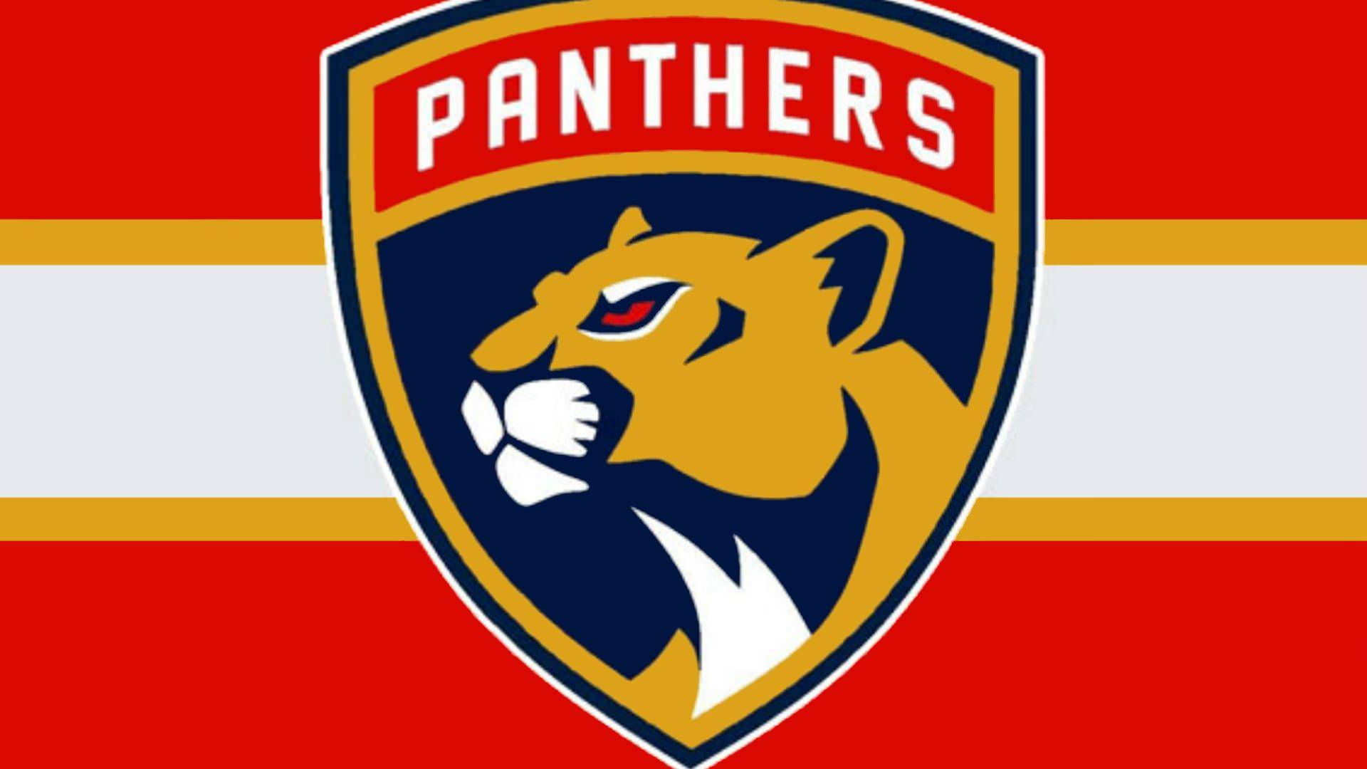 Florida Panthers, red and white, gold, Full HD Desktop Wallpaper