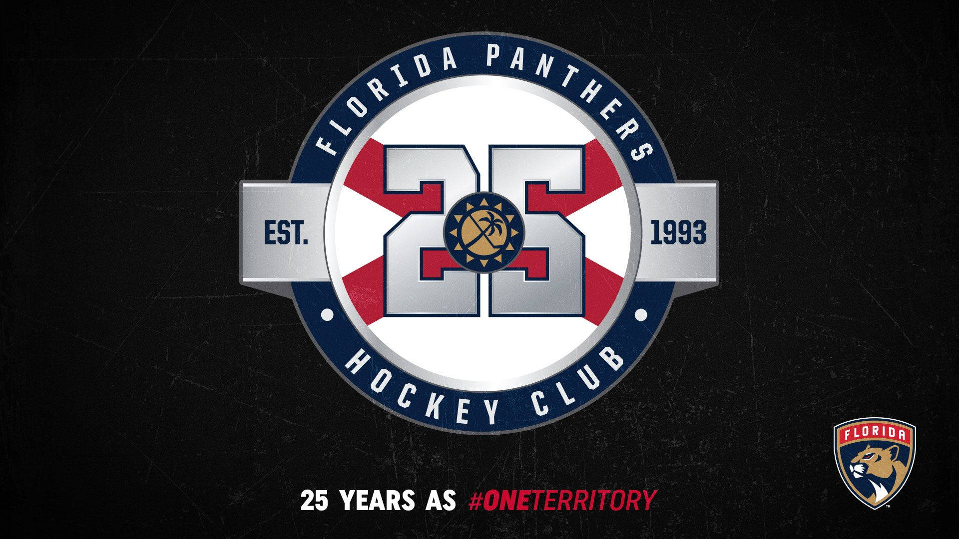 Florida Panthers, 25th anniversary, red white and blue, Full HD Desktop Wallpaper