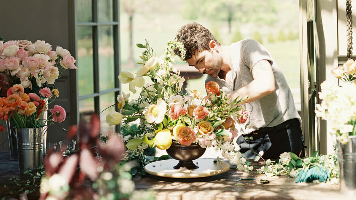 florist, roses, peonies, SD Desktop Wallpaper