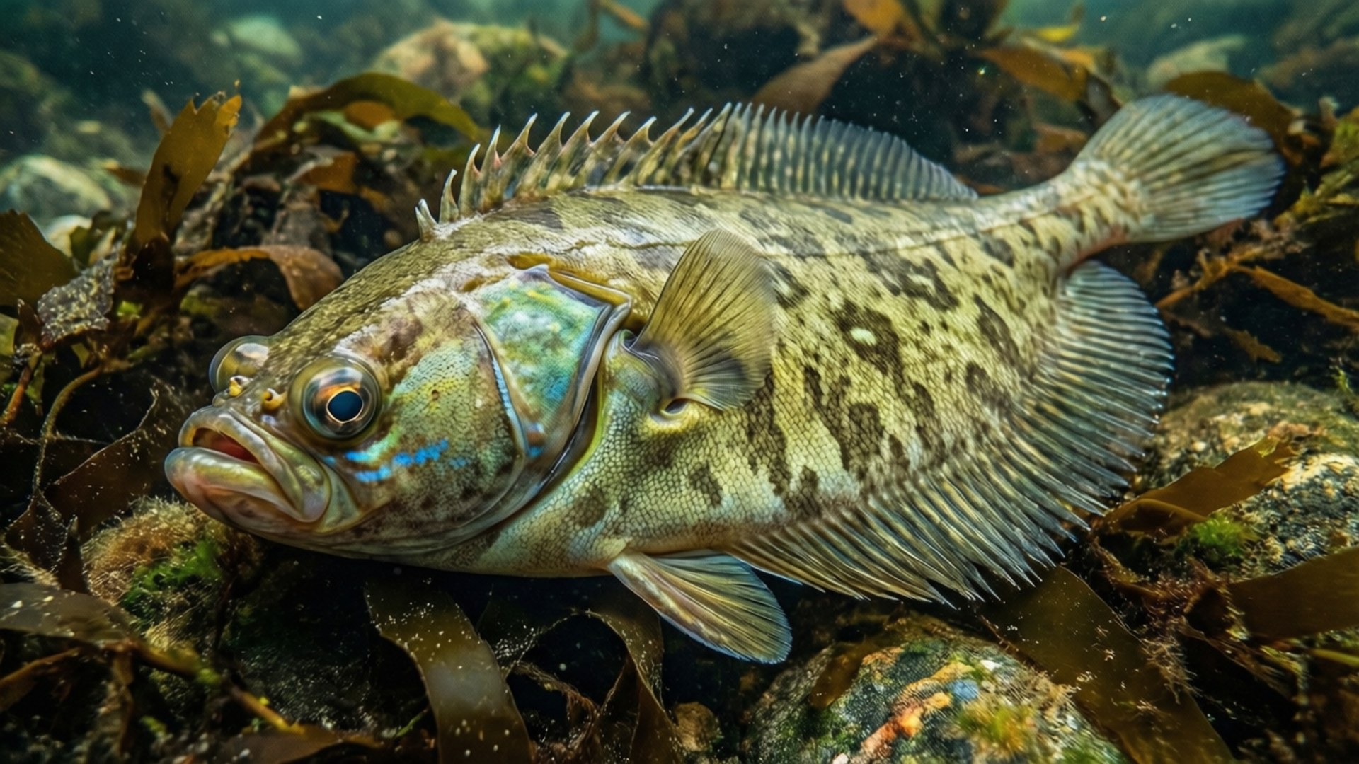 flounder, rocky bottom, rocks, Full HD Desktop Wallpaper