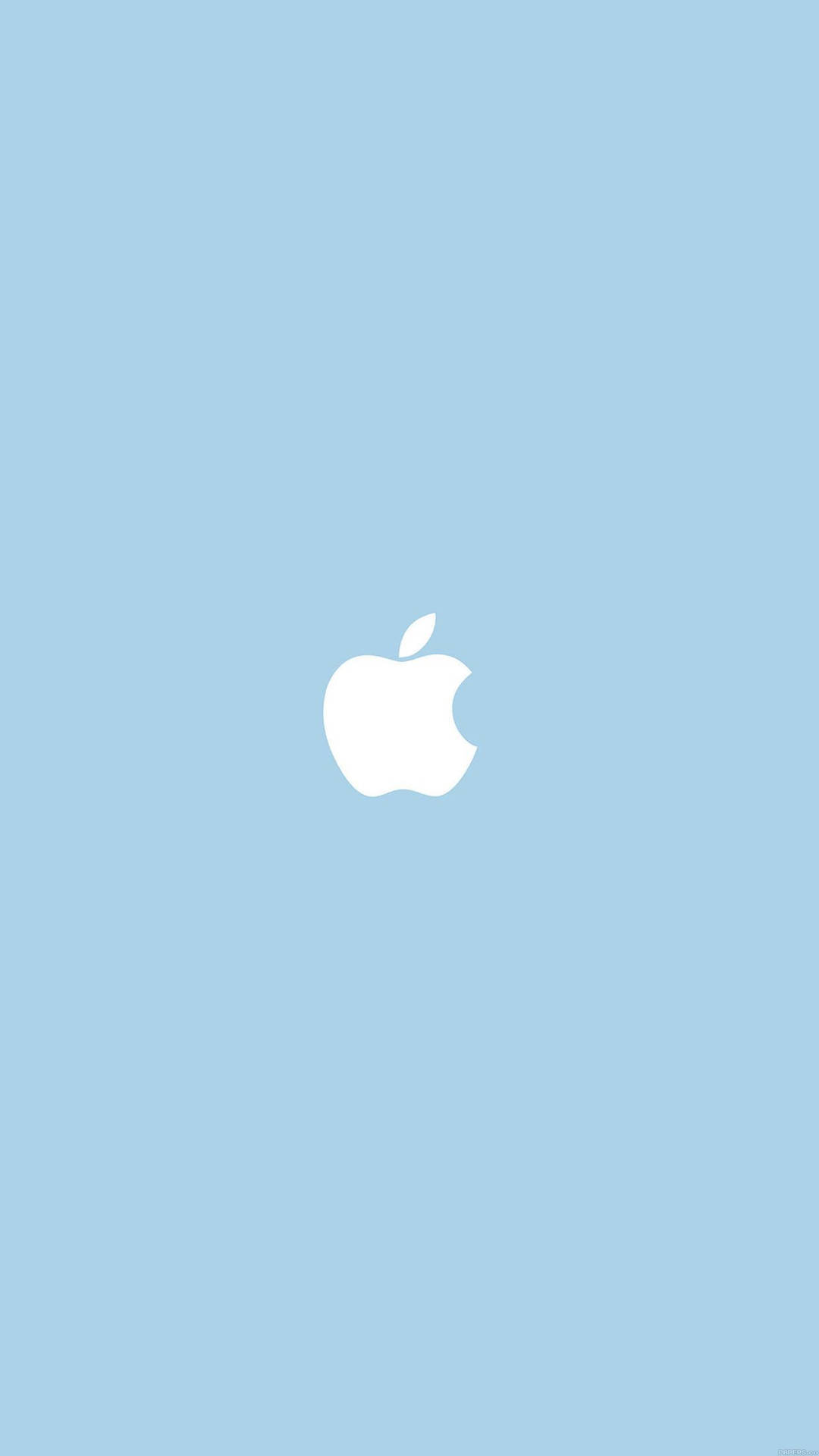 Apple logo, white, soft blue, Full HD Phone Wallpaper